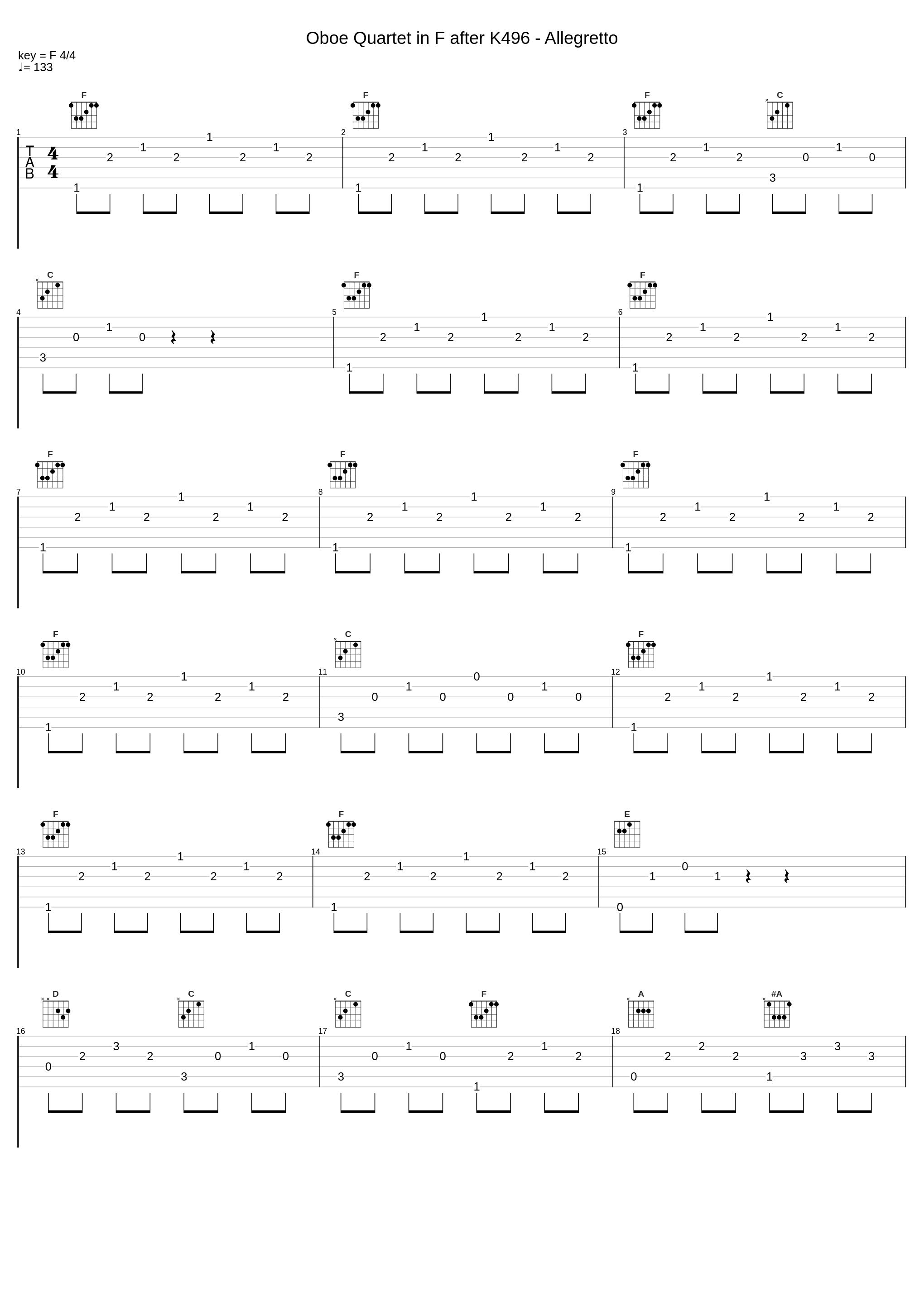 Oboe Quartet in F after K496 - Allegretto_American Baroque_1