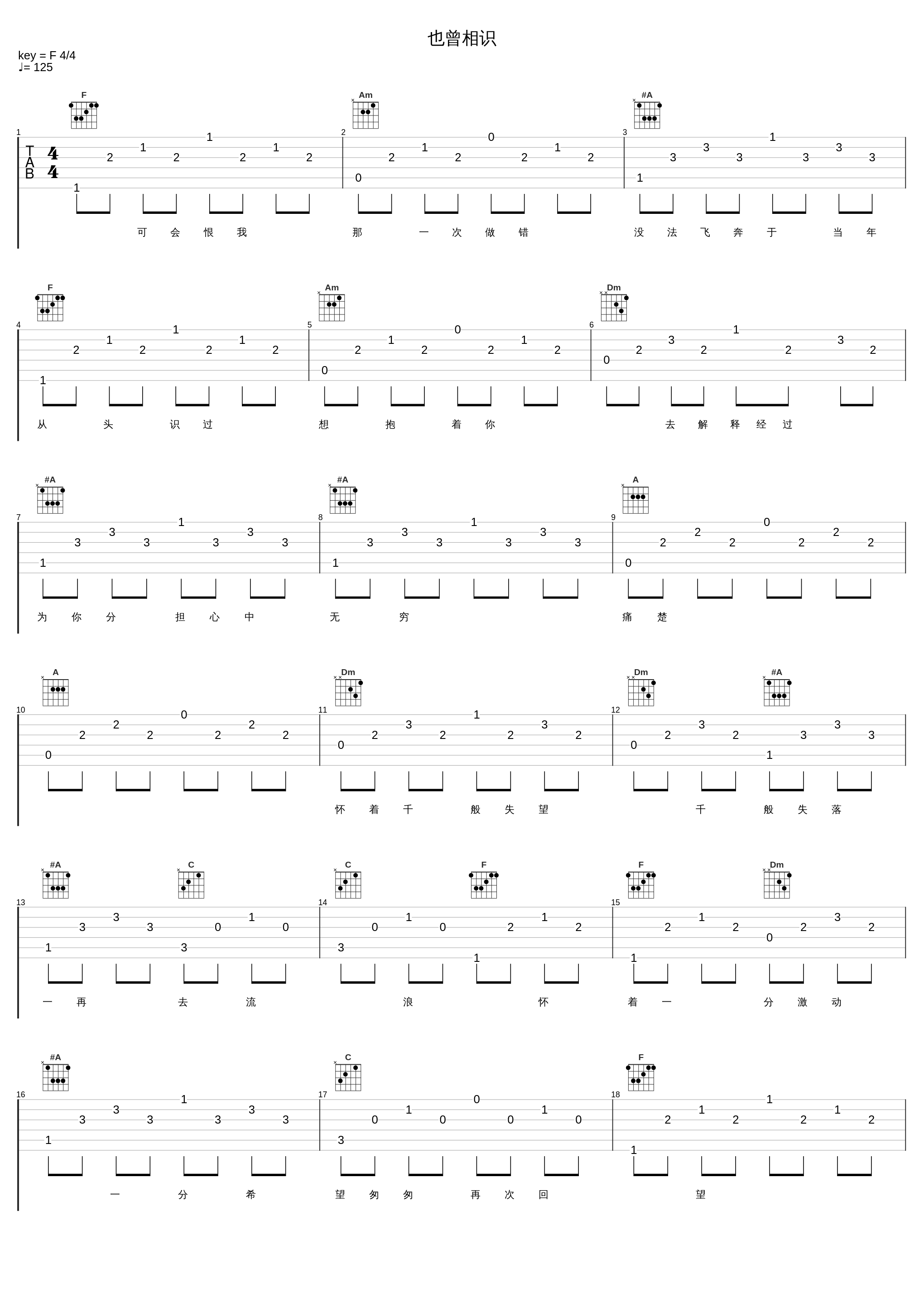 也曾相识_吉他的天空_1