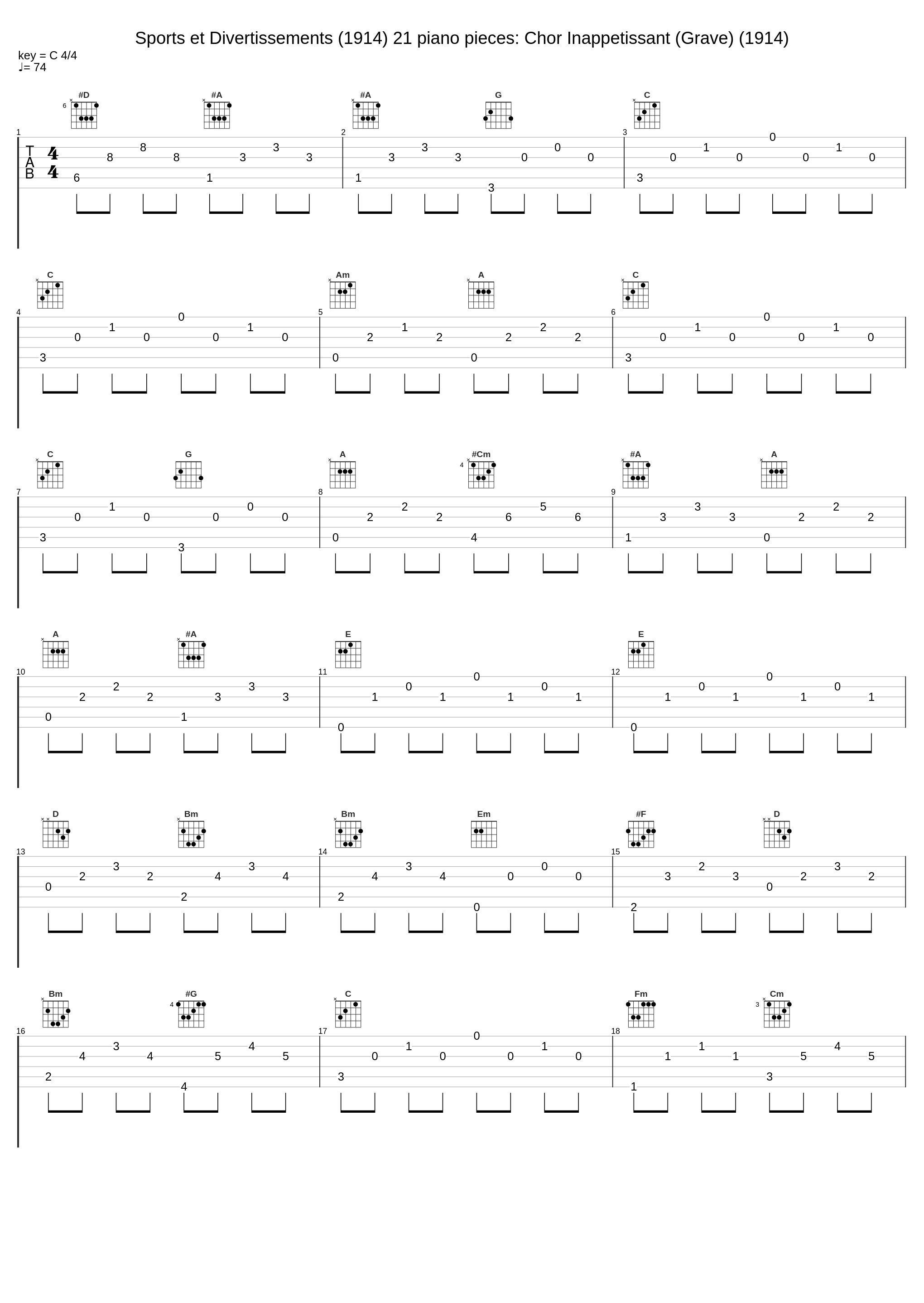 Sports et Divertissements (1914) 21 piano pieces: Chor Inappetissant (Grave) (1914)_Benedikt Koehlen,Erik Satie_1