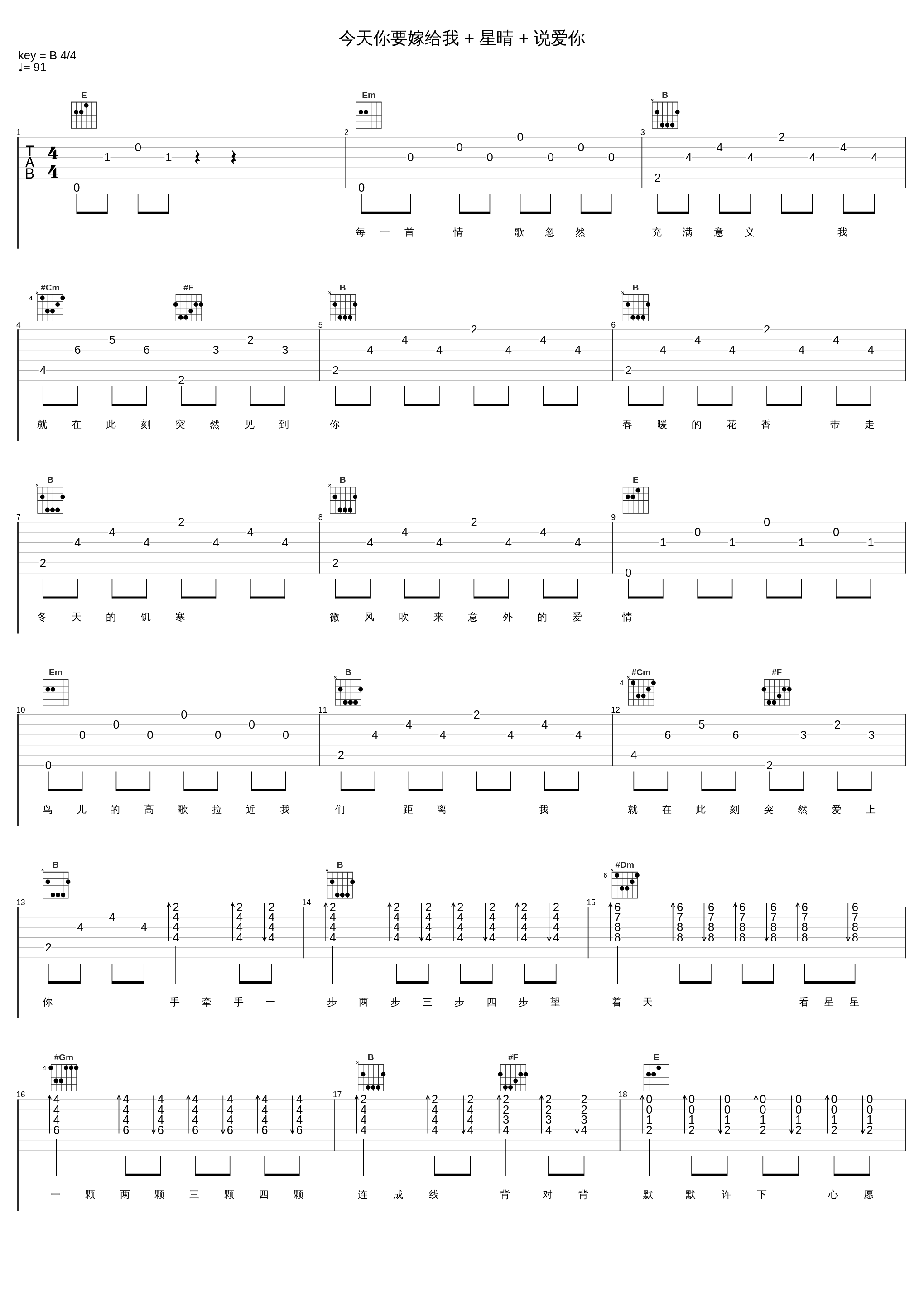 今天你要嫁给我 + 星晴 + 说爱你_蔡依林,周杰伦_1