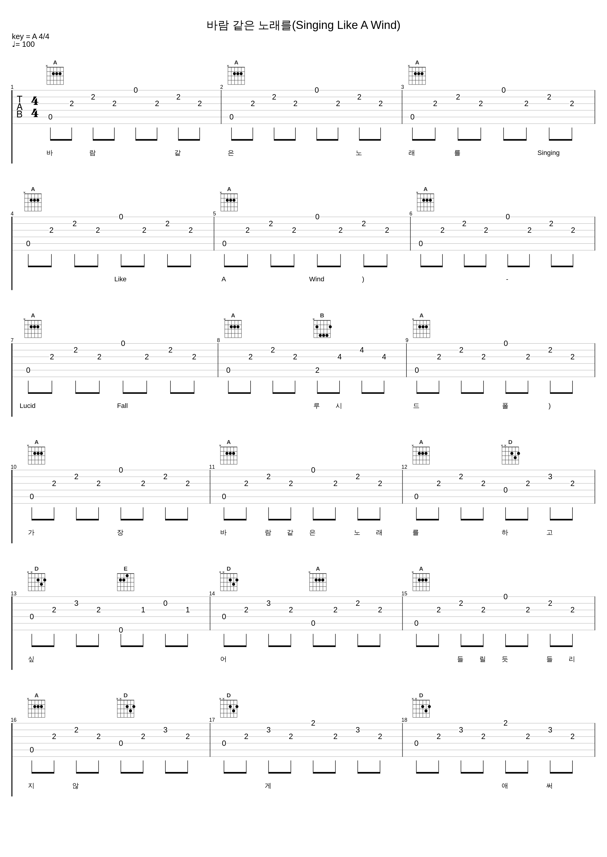 바람 같은 노래를(Singing Like A Wind)_Lucid Fall_1