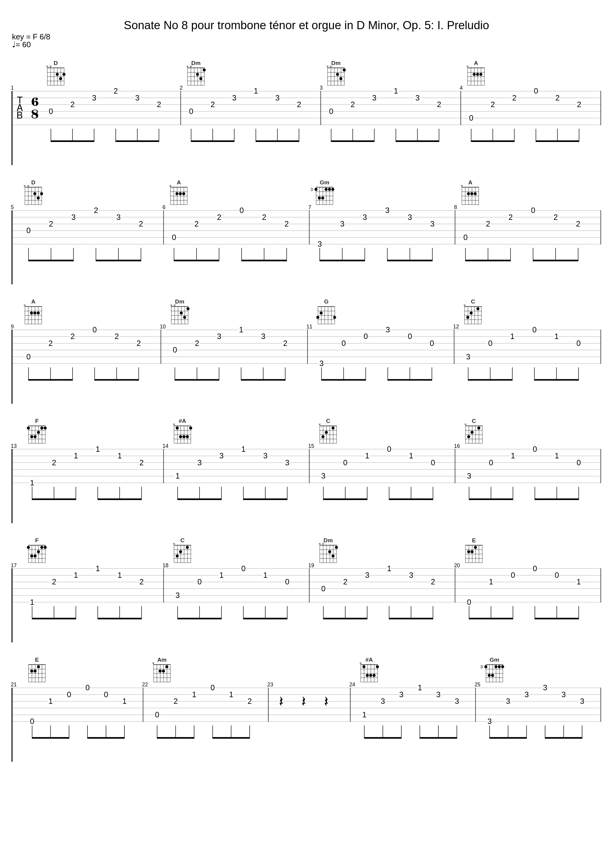 Sonate No 8 pour trombone ténor et orgue in D Minor, Op. 5: I. Preludio_Jean-Pierre Mathieu,Georges Delvallée_1