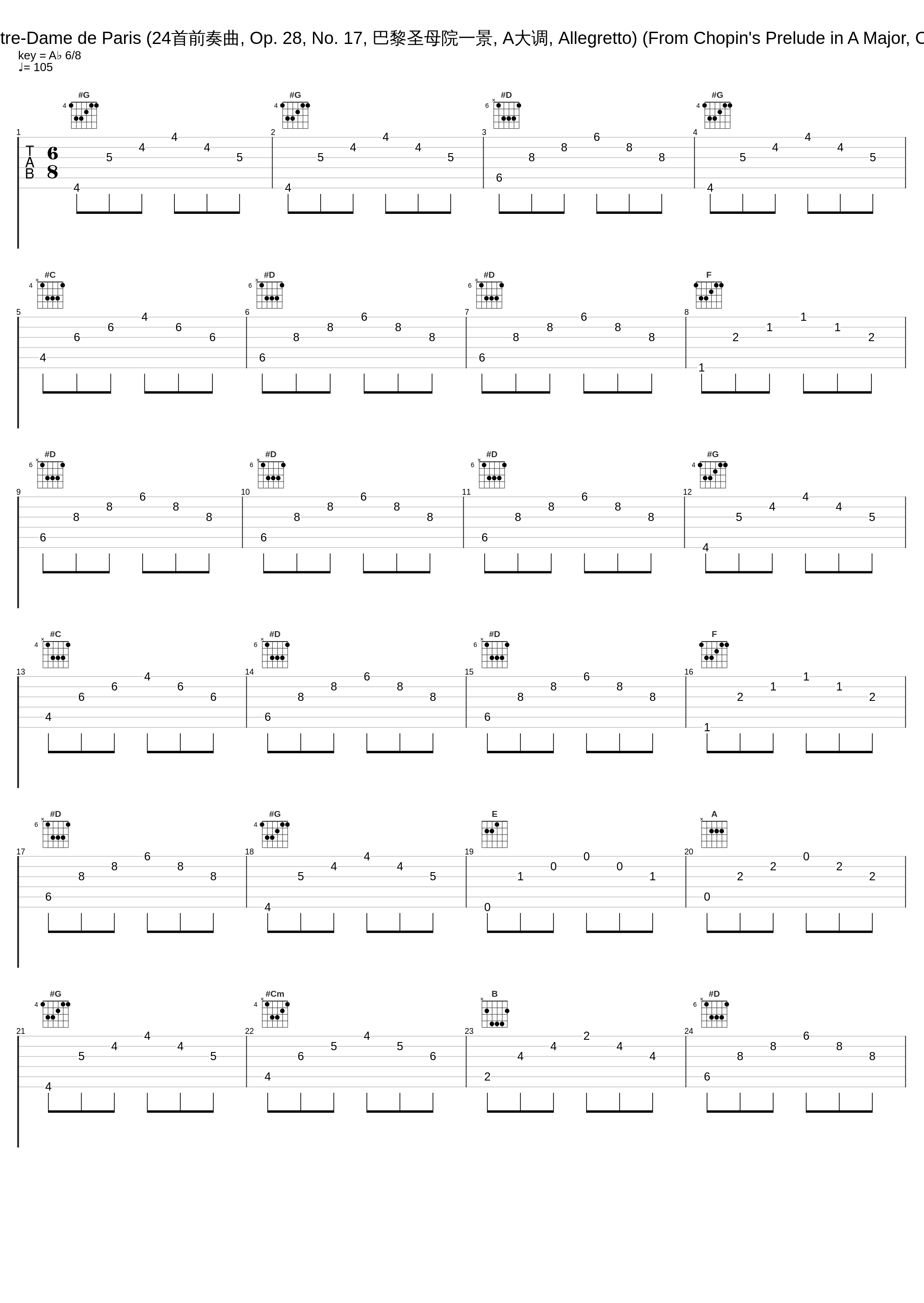 Scene of the Place of Notre-Dame de Paris (24首前奏曲, Op. 28, No. 17, 巴黎圣母院一景, A大调, Allegretto) (From Chopin's Prelude in A Major, Op. 28: No. 17, Allegretto)_Jean Christian Gallois_1