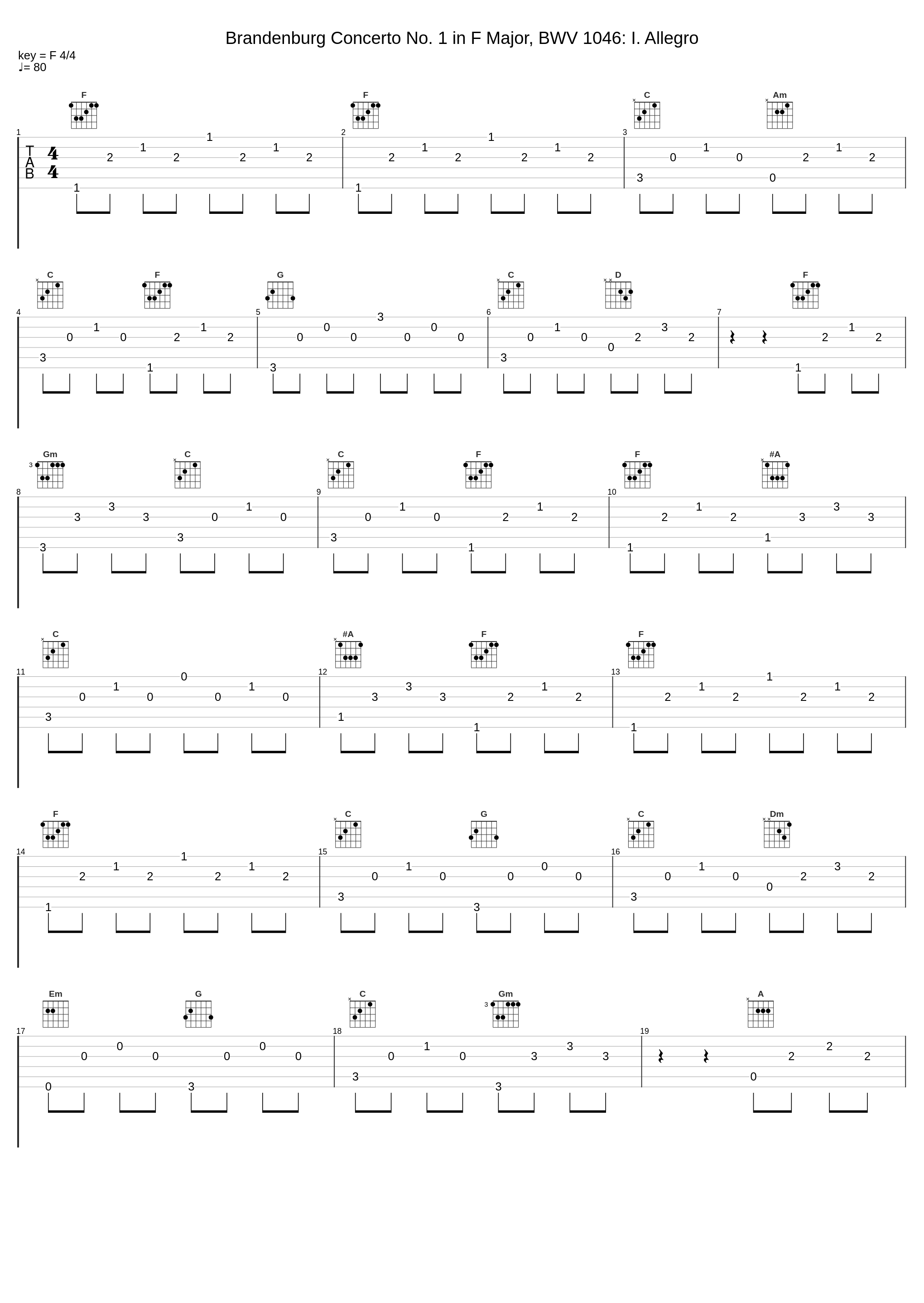 Brandenburg Concerto No. 1 in F Major, BWV 1046: I. Allegro_Heinz Holliger,Severino Gazzelloni,Maurice André,Felix Ayo,Frans Brüggen,I Musici_1