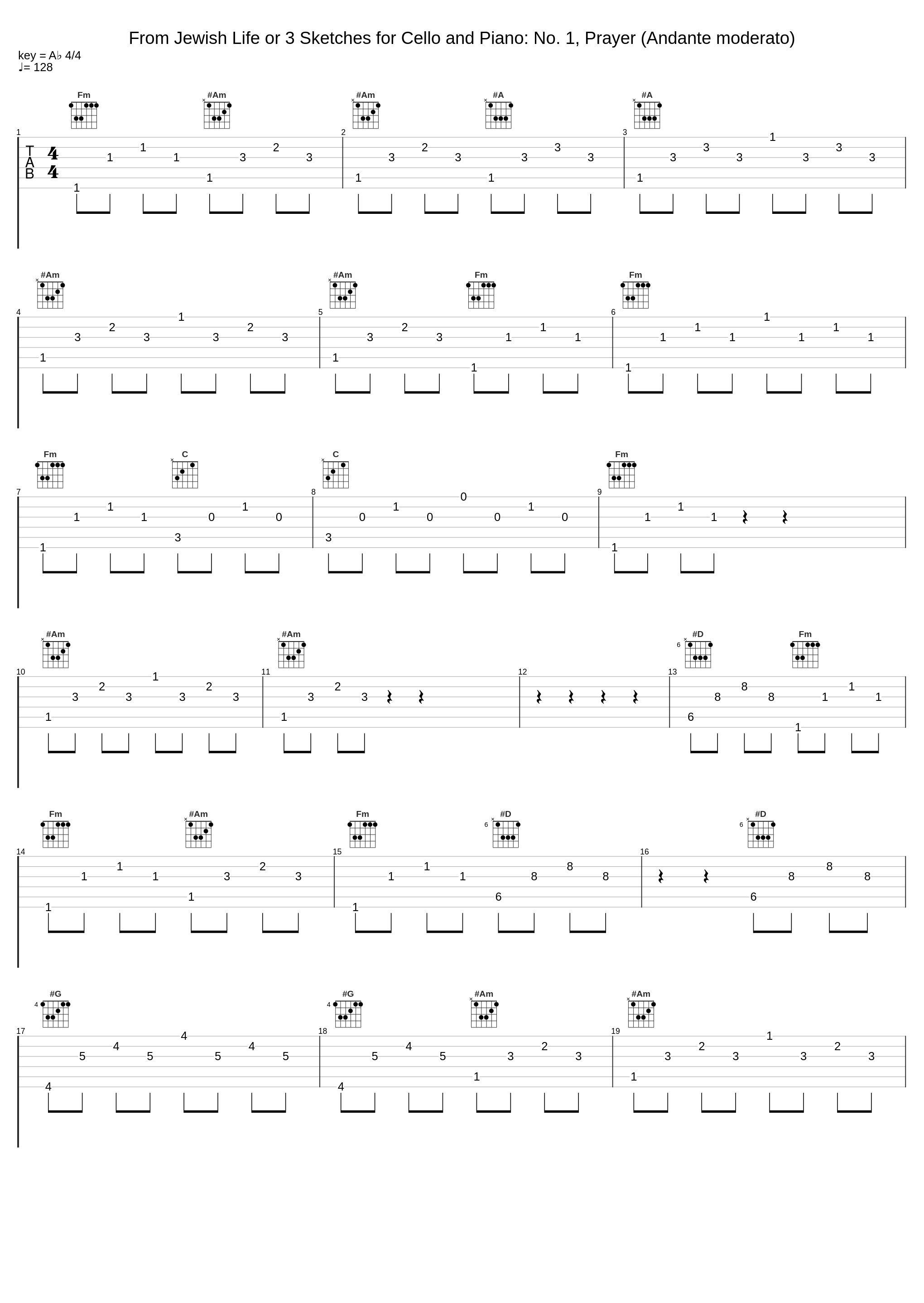 From Jewish Life or 3 Sketches for Cello and Piano: No. 1, Prayer (Andante moderato)_Peter Bruns,Roglit Ishay,Ernest Bloch_1