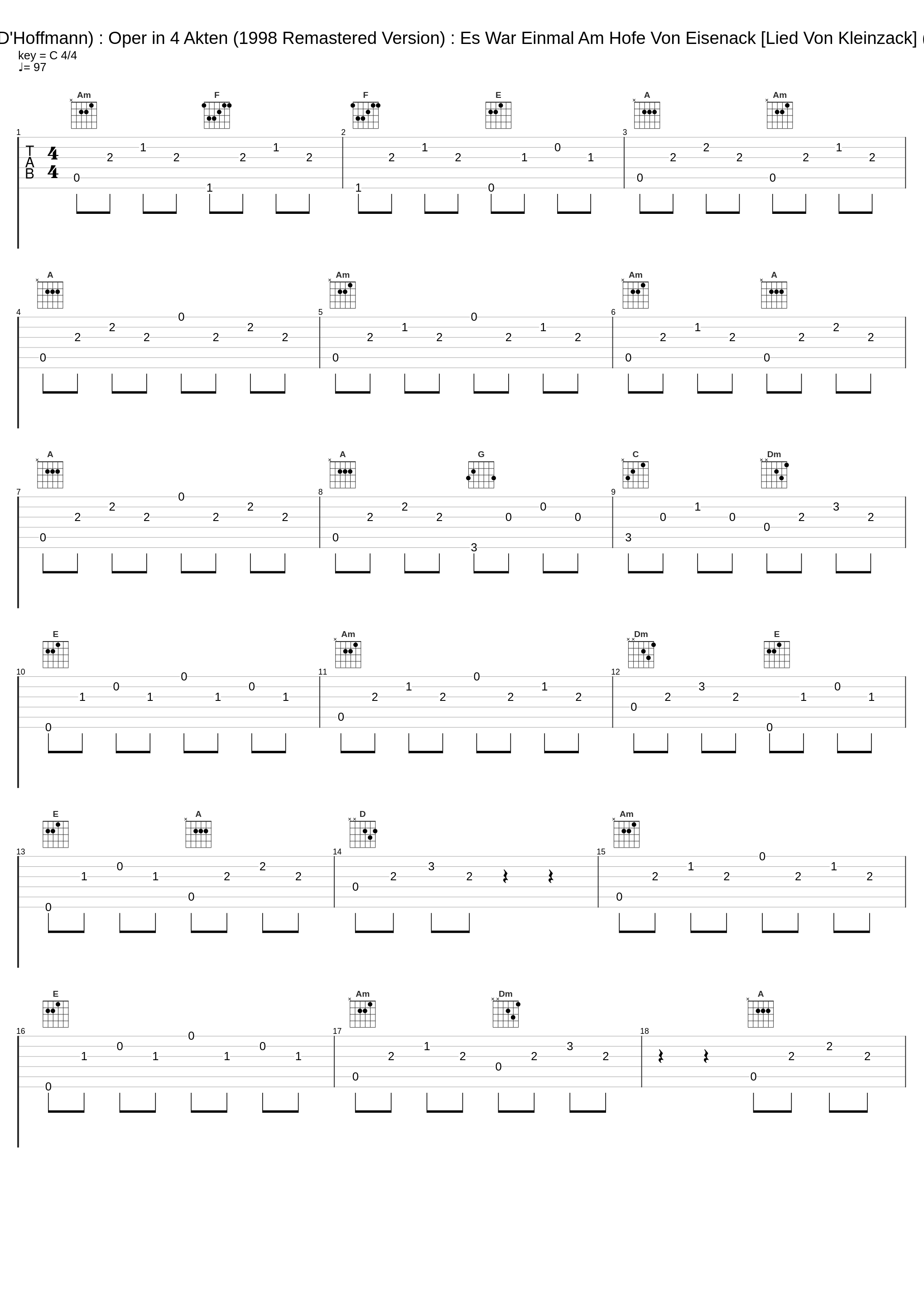 Hoffmanns Erzählungen (Les Contes D'Hoffmann) : Oper in 4 Akten (1998 Remastered Version) : Es War Einmal Am Hofe Von Eisenack [Lied Von Kleinzack] (Hoffmann/ Chor/ Nathanael, Vorspiel)_Wilhelm Schüchter,Rudolf Schock_1