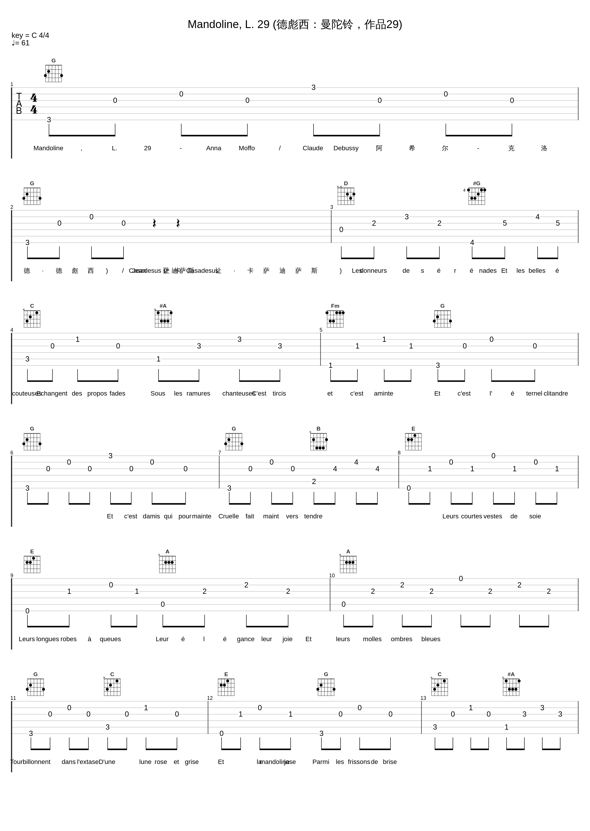 Mandoline, L. 29 (德彪西：曼陀铃，作品29)_Anna Moffo,Achille-Claude Debussy,Jean Casadesus_1
