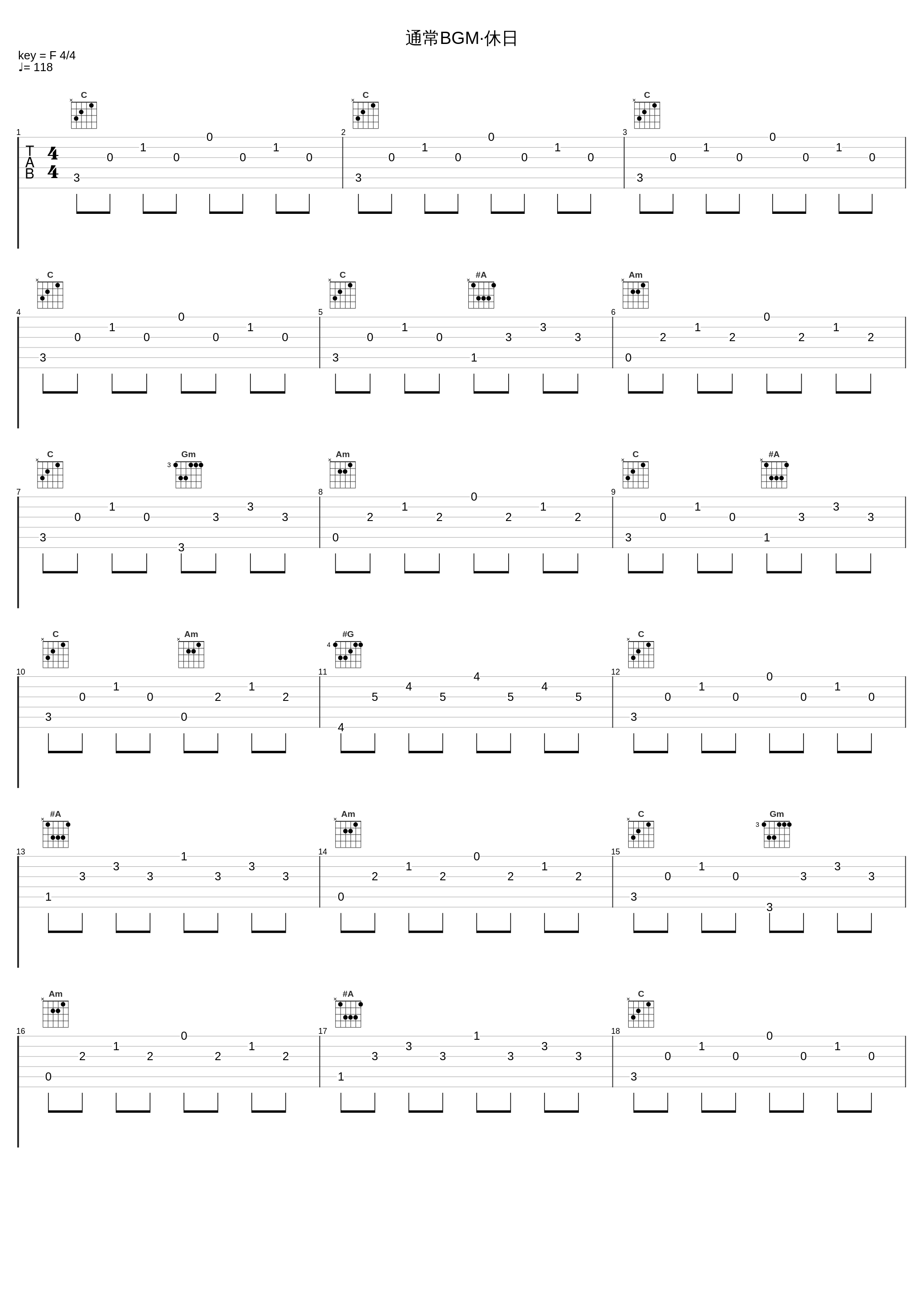 通常BGM·休日_Key Sounds Label_1