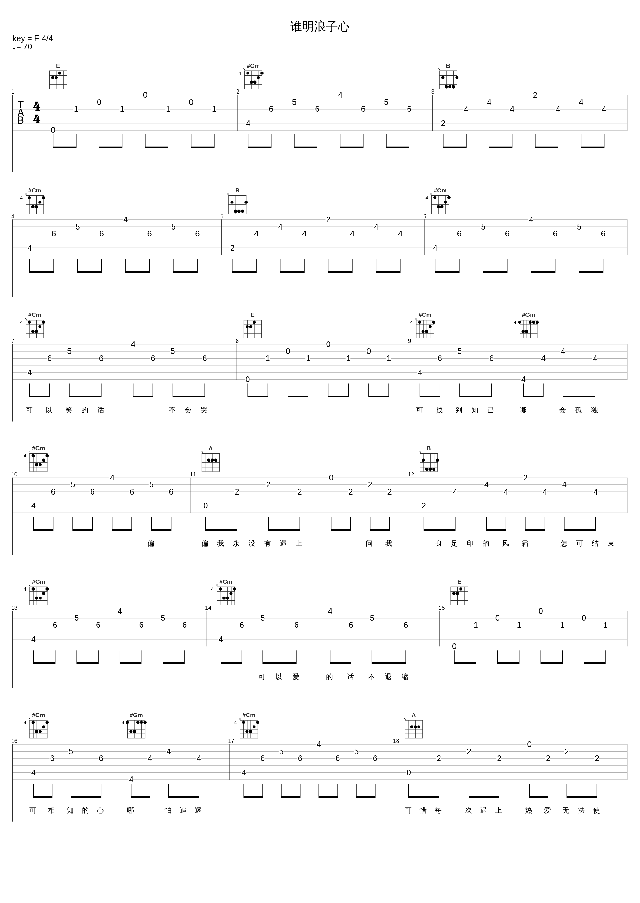 谁明浪子心_吉他的天空_1