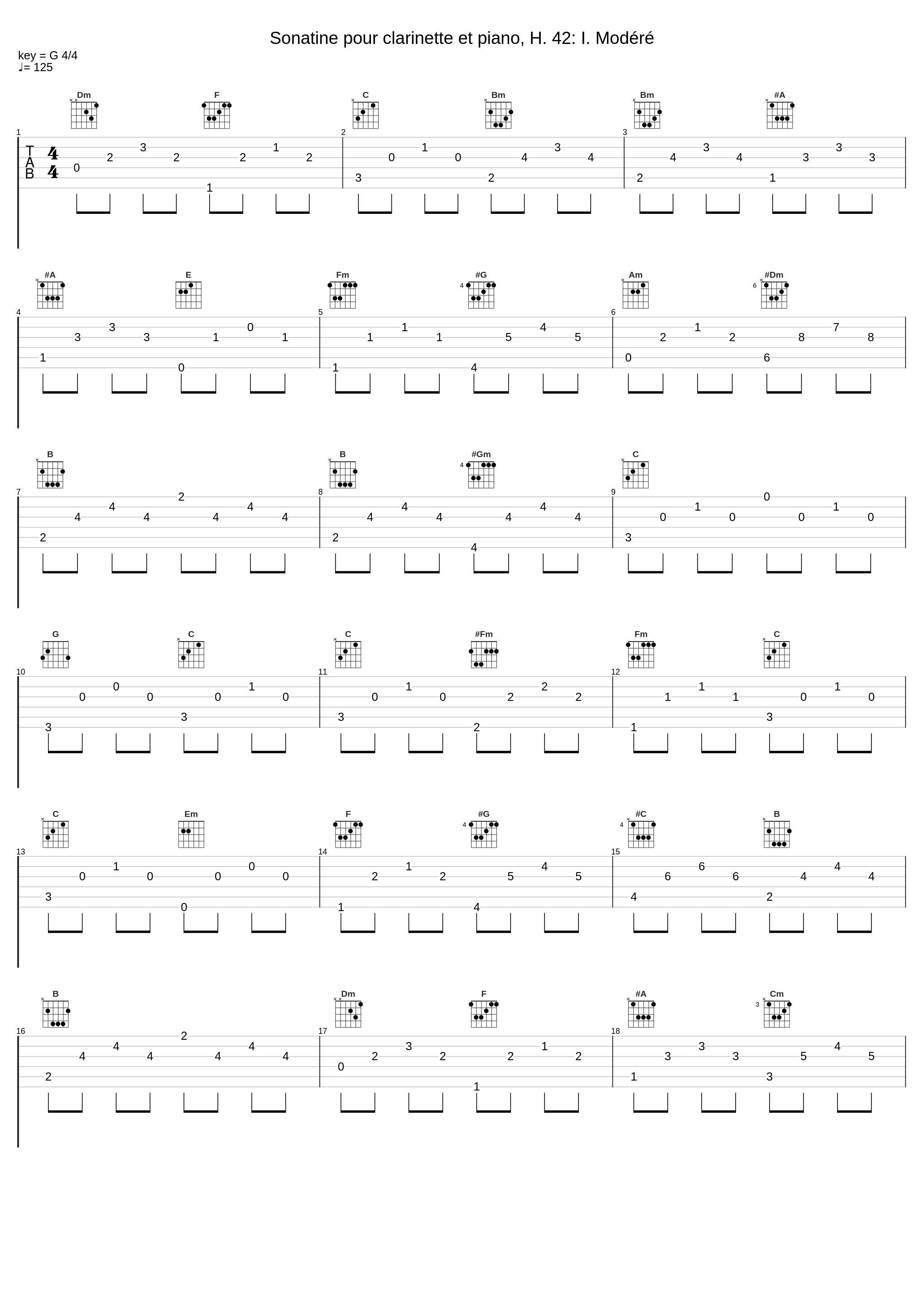 Sonatine pour clarinette et piano, H. 42: I. Modéré_Frédéric Rapin,Jean-Luc Hottinger_1