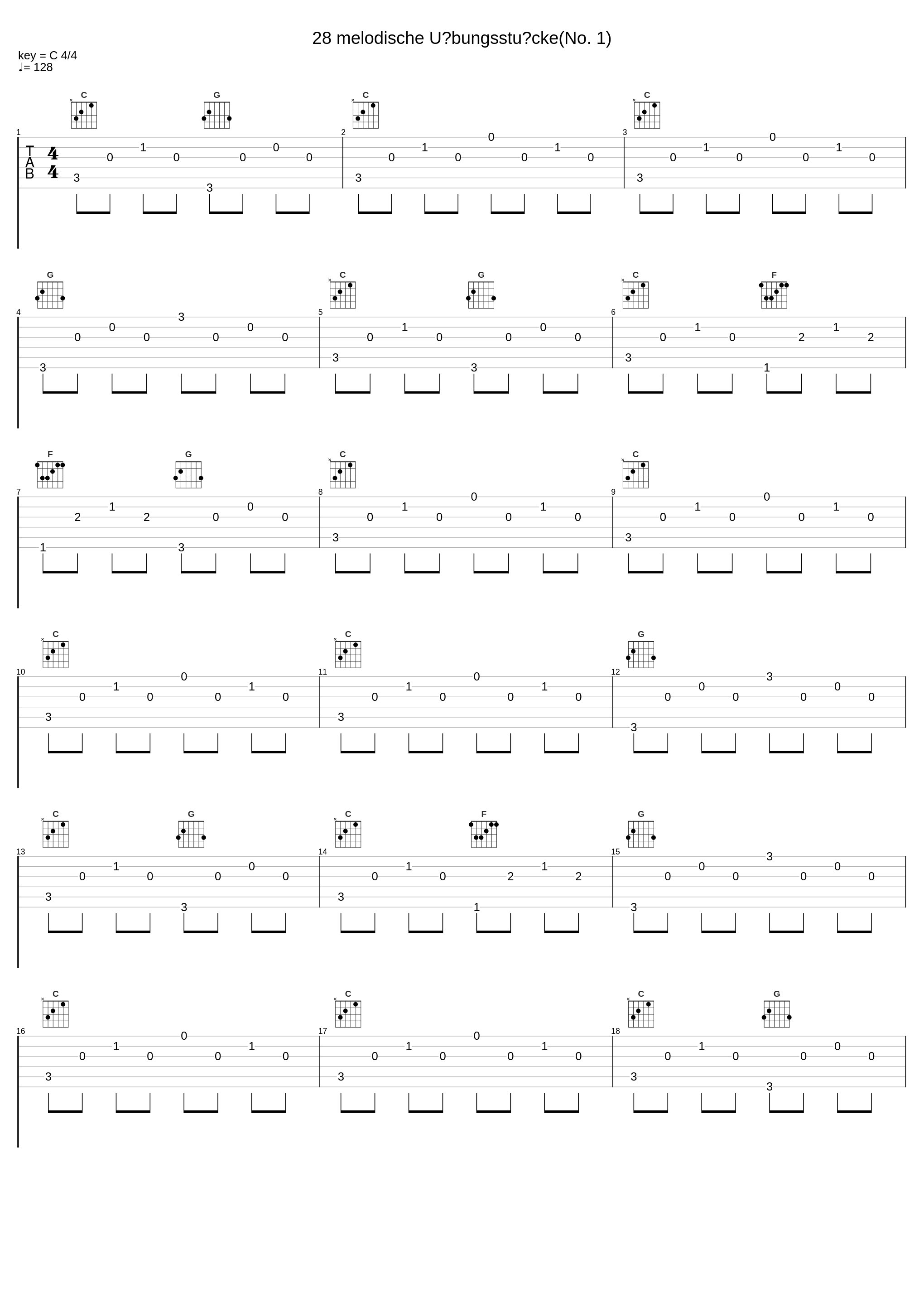 28 melodische Übungsstücke(No. 1)_Anton Diabelli,Nologo_1