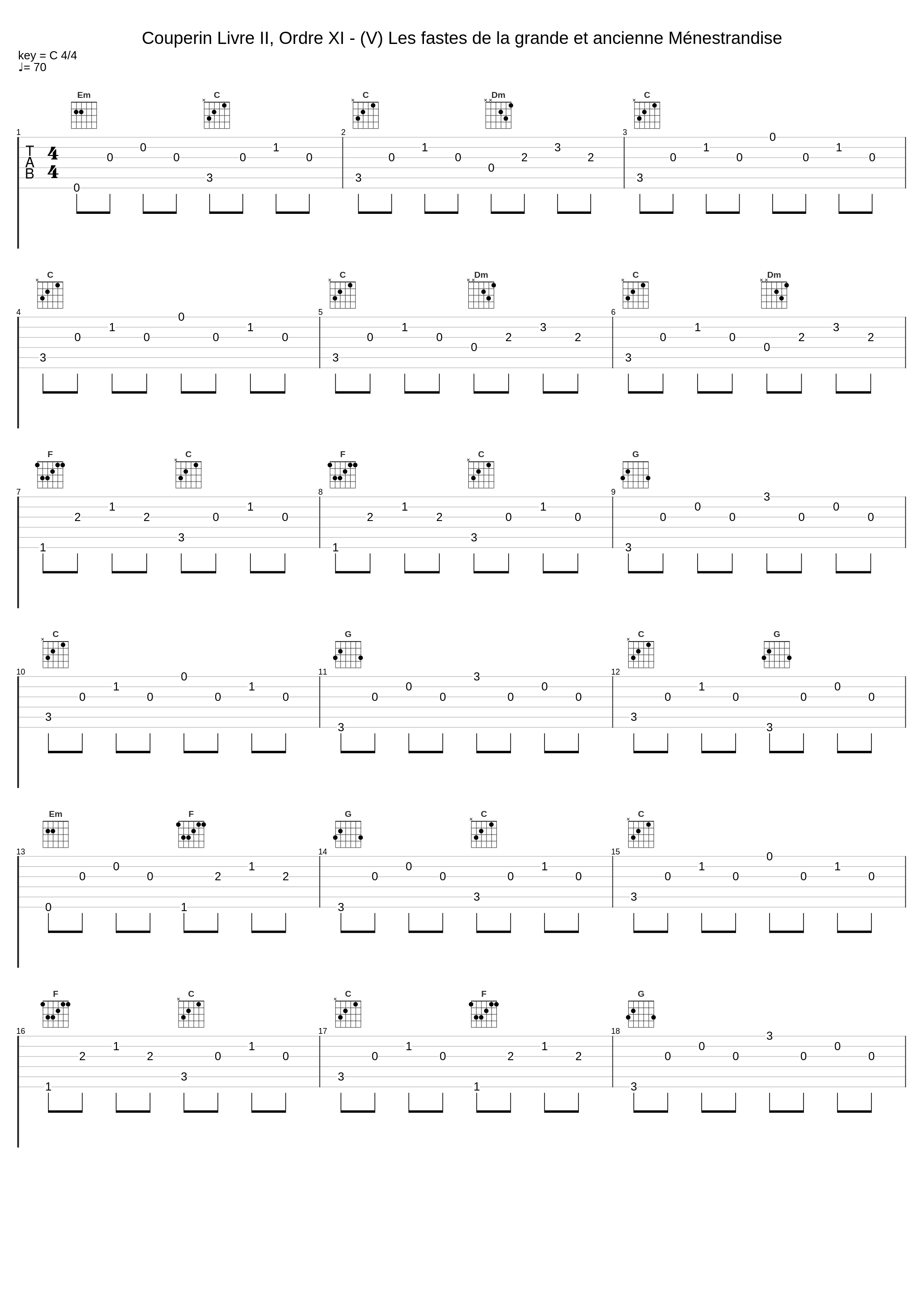 Couperin Livre II, Ordre XI - (V) Les fastes de la grande et ancienne Ménestrandise_Claude Jean Chiasson,Francois Couperin_1