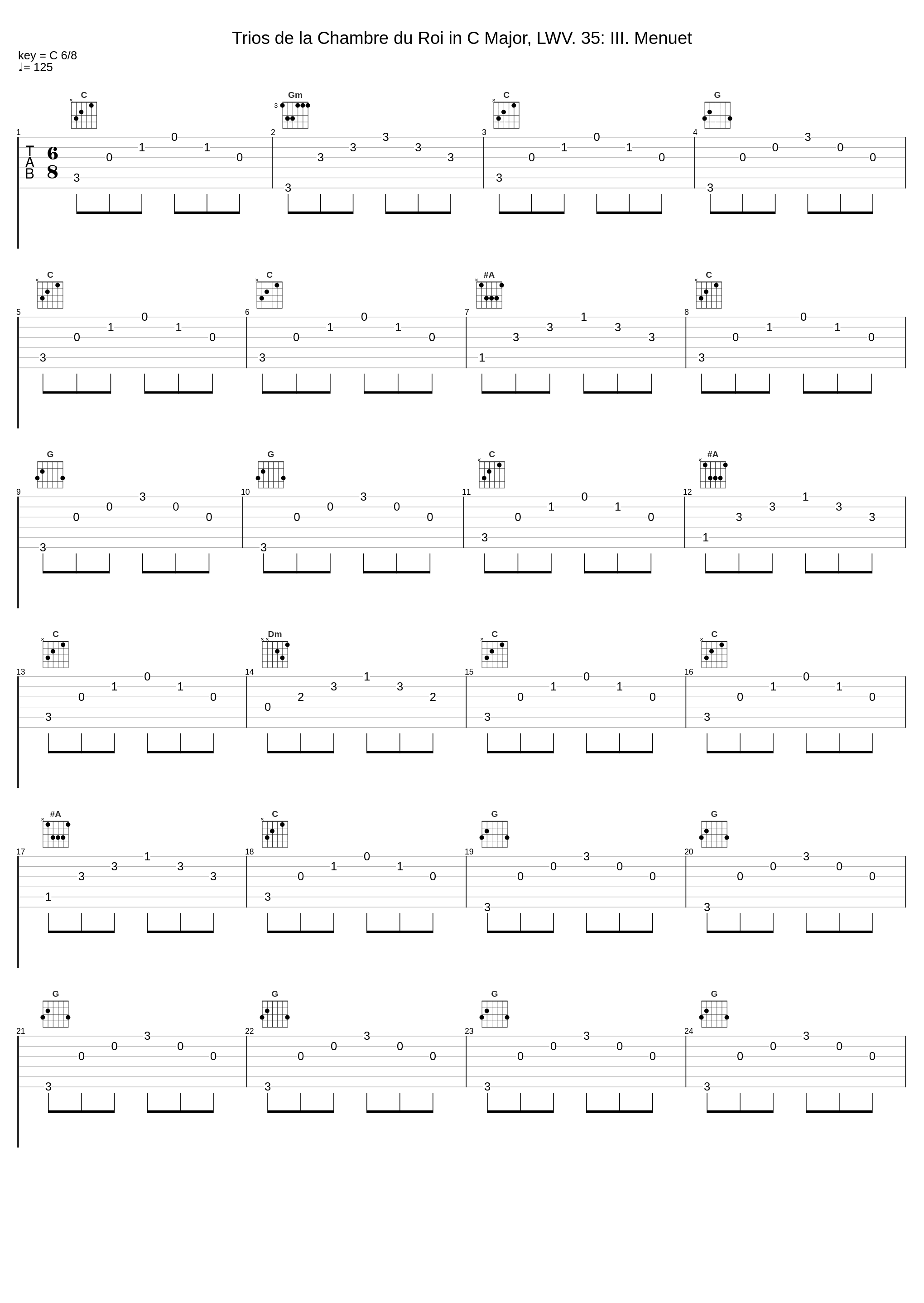 Trios de la Chambre du Roi in C Major, LWV. 35: III. Menuet_Jean-Philippes de Sorgues,Jean-Baptiste Lully_1