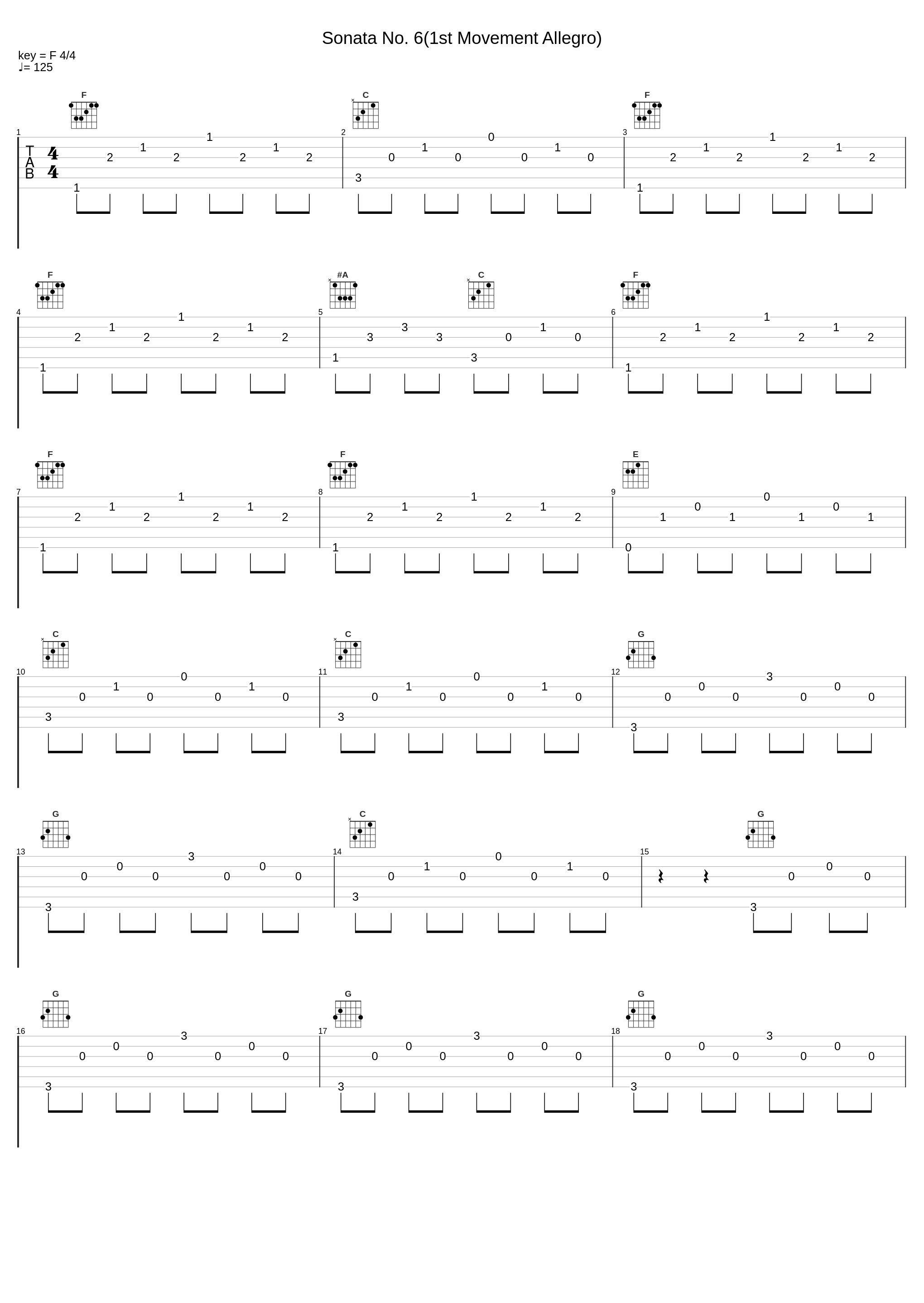 Sonata No. 6(1st Movement Allegro)_Ludwig van Beethoven,Nologo_1