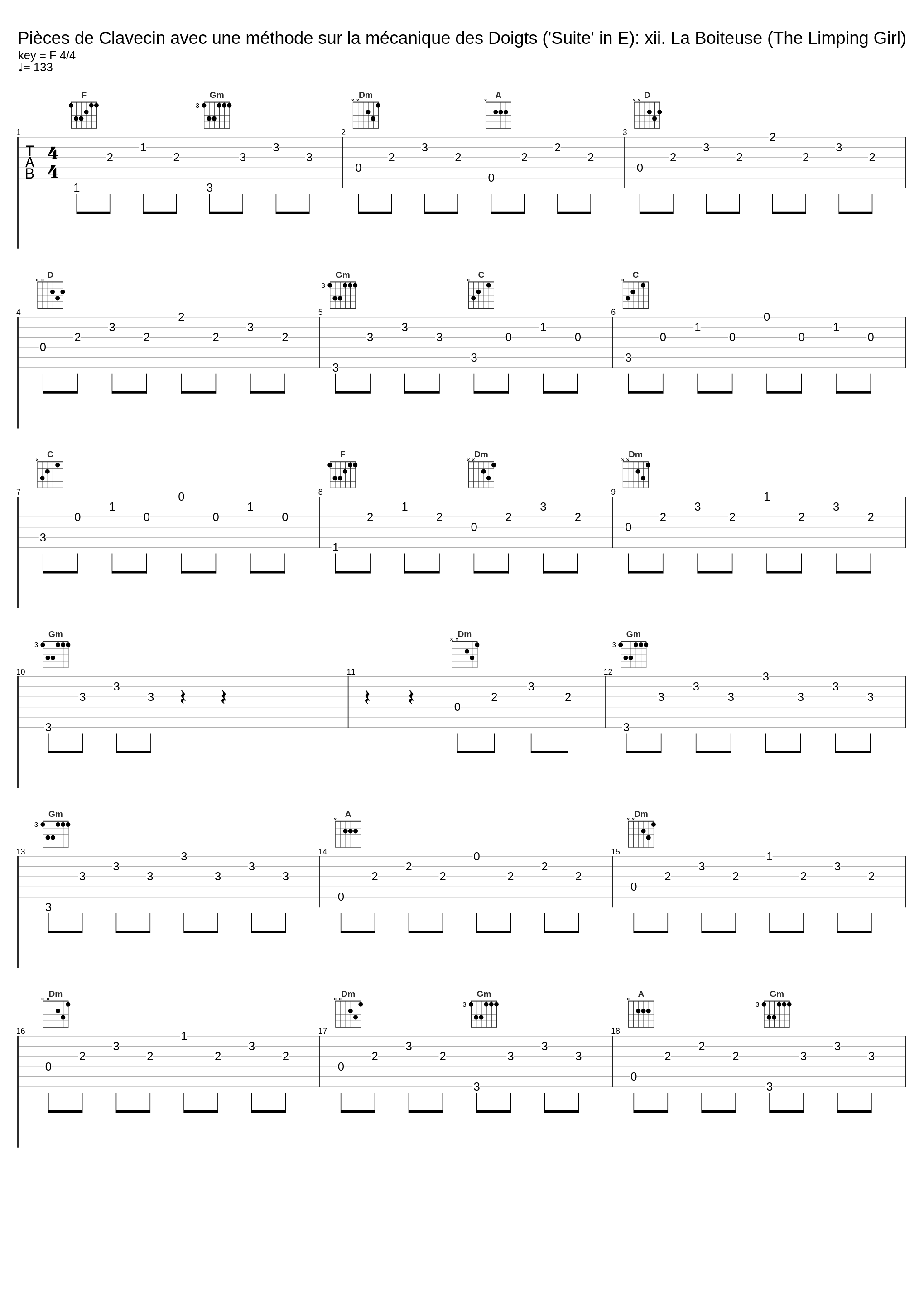 Pièces de Clavecin avec une méthode sur la mécanique des Doigts ('Suite' in E): xii. La Boiteuse (The Limping Girl)_Jill Crossland,Jean-Philippe Rameau_1