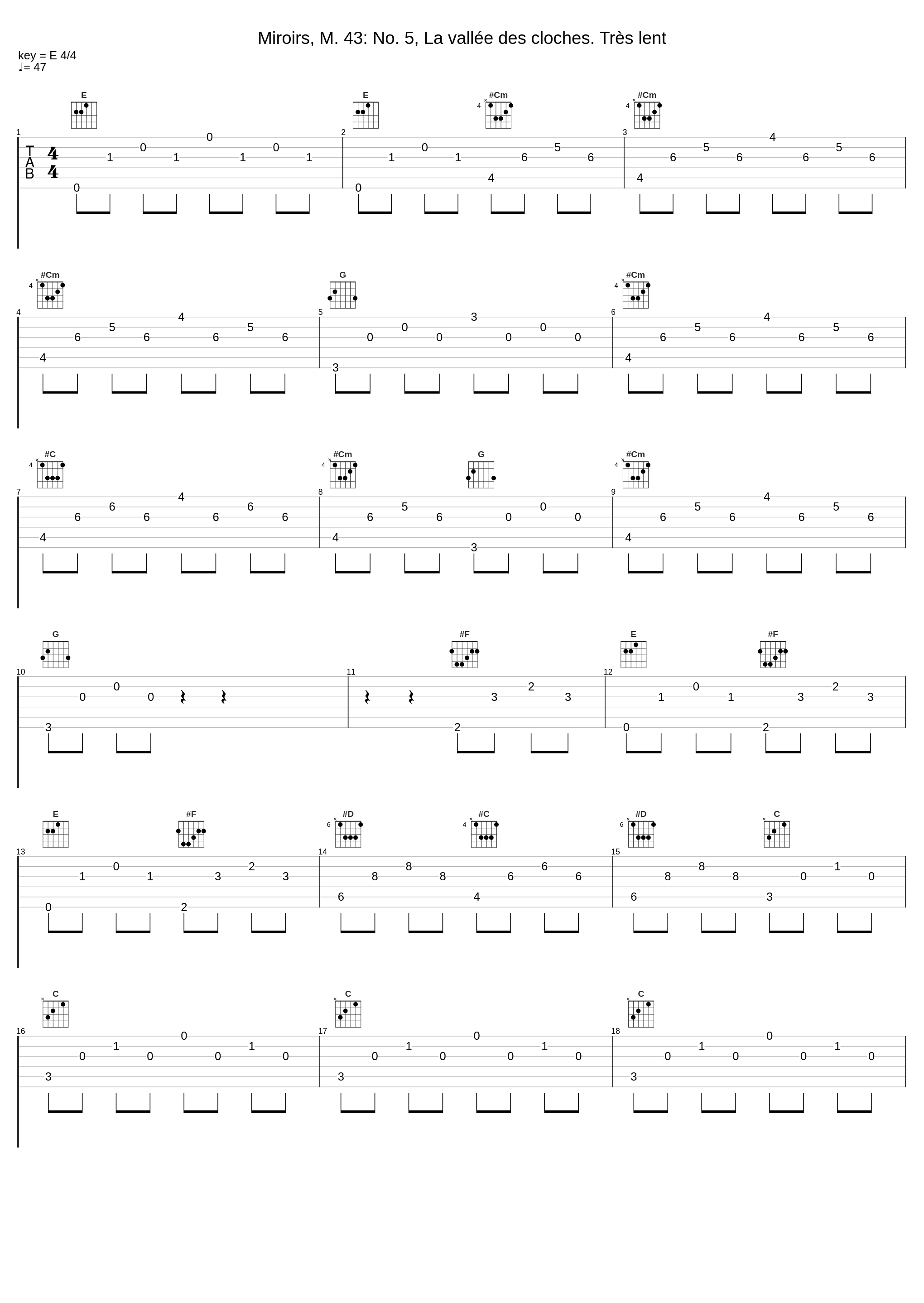 Miroirs, M. 43: No. 5, La vallée des cloches. Très lent_Jacques Rouvier,Maurice Ravel_1