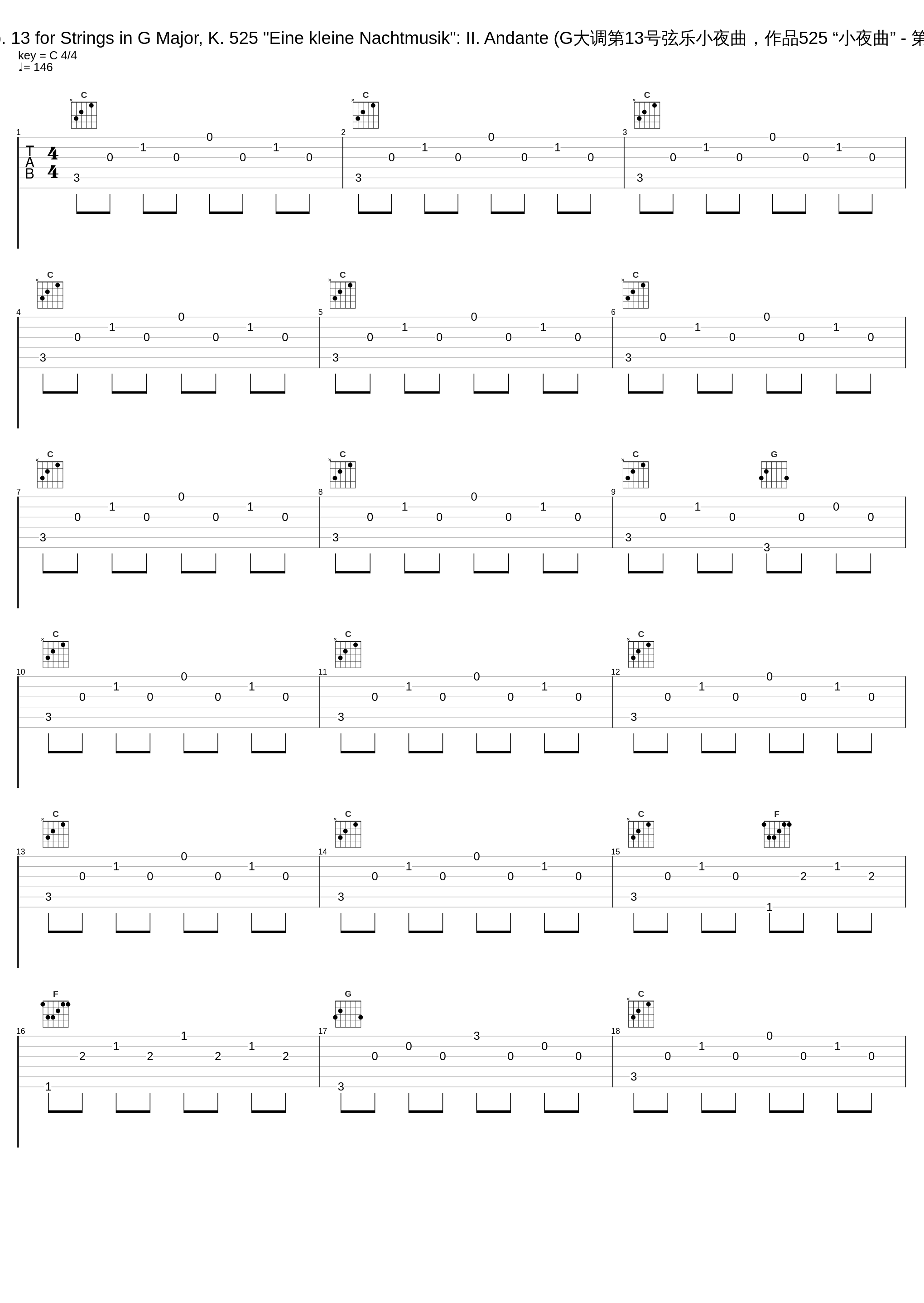 Serenade No. 13 for Strings in G Major, K. 525 "Eine kleine Nachtmusik": II. Andante (G大调第13号弦乐小夜曲，作品525 “小夜曲” - 第二乐章 行板)_The Stradivari Orchestra_1