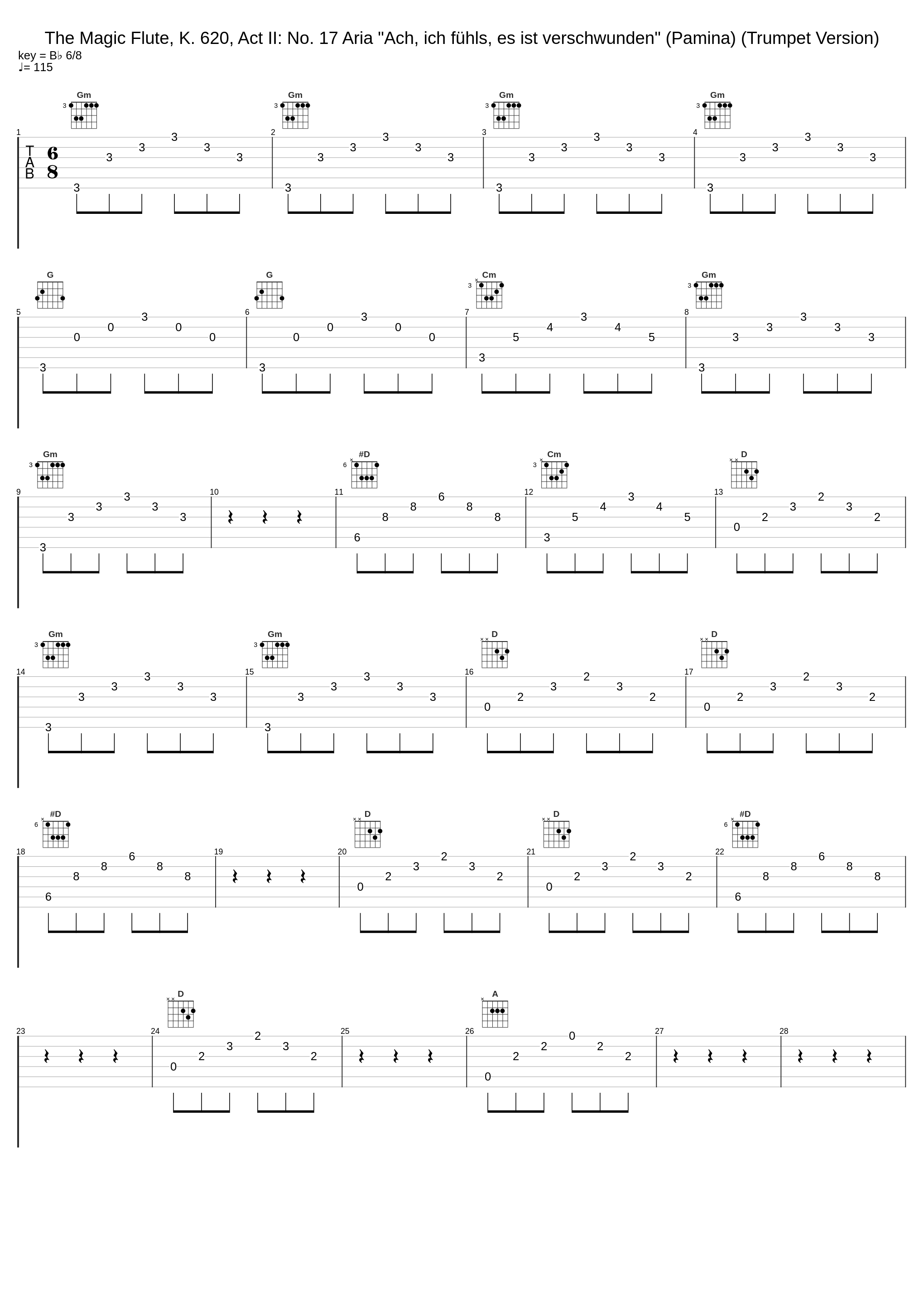 The Magic Flute, K. 620, Act II: No. 17 Aria "Ach, ich fühls, es ist verschwunden" (Pamina) (Trumpet Version)_Guy Touvron,Prague Chamber Orchestra_1