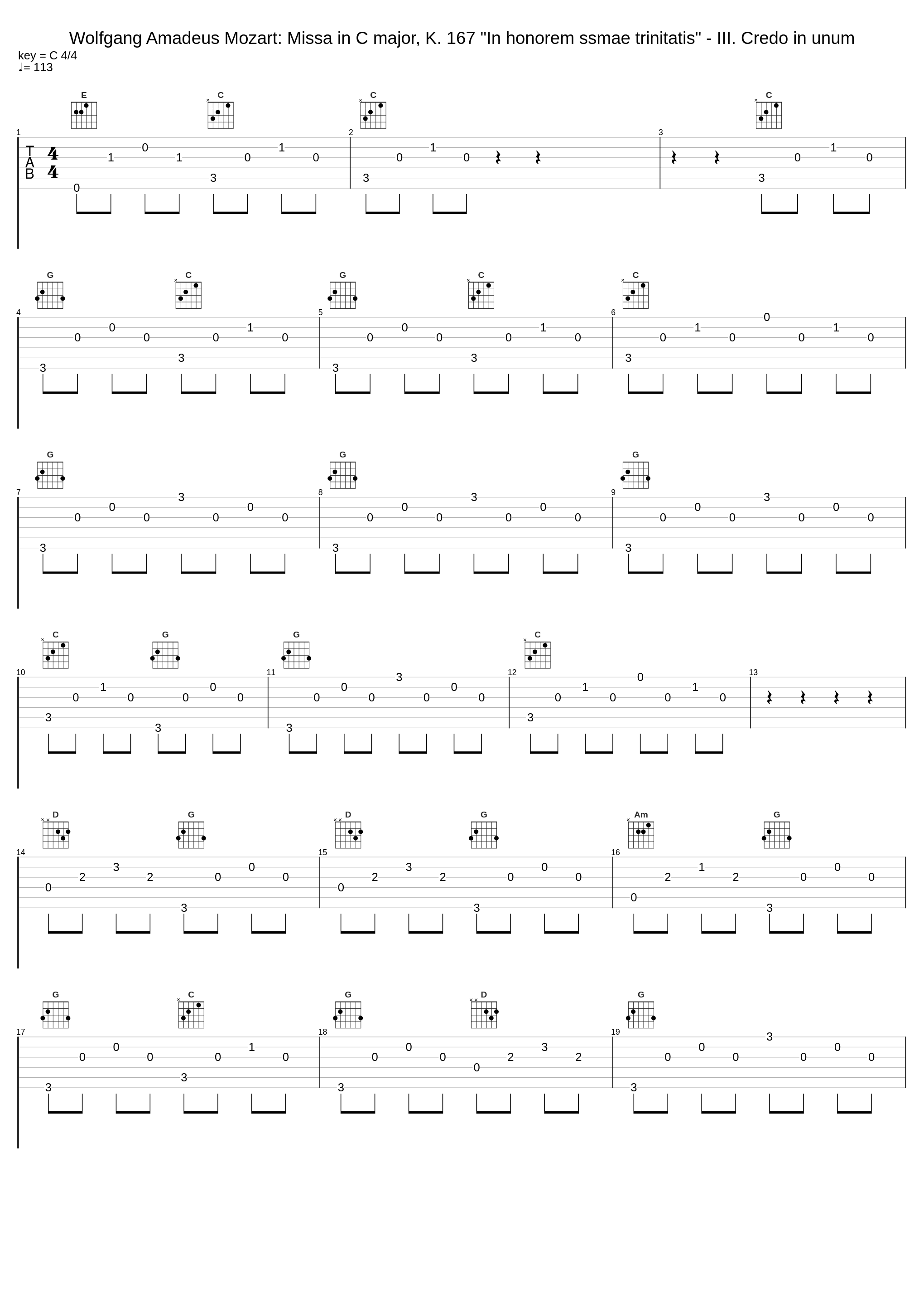 Wolfgang Amadeus Mozart: Missa in C major, K. 167 "In honorem ssmae trinitatis" - III. Credo in unum_Wolfgang Amadeus Mozart_1