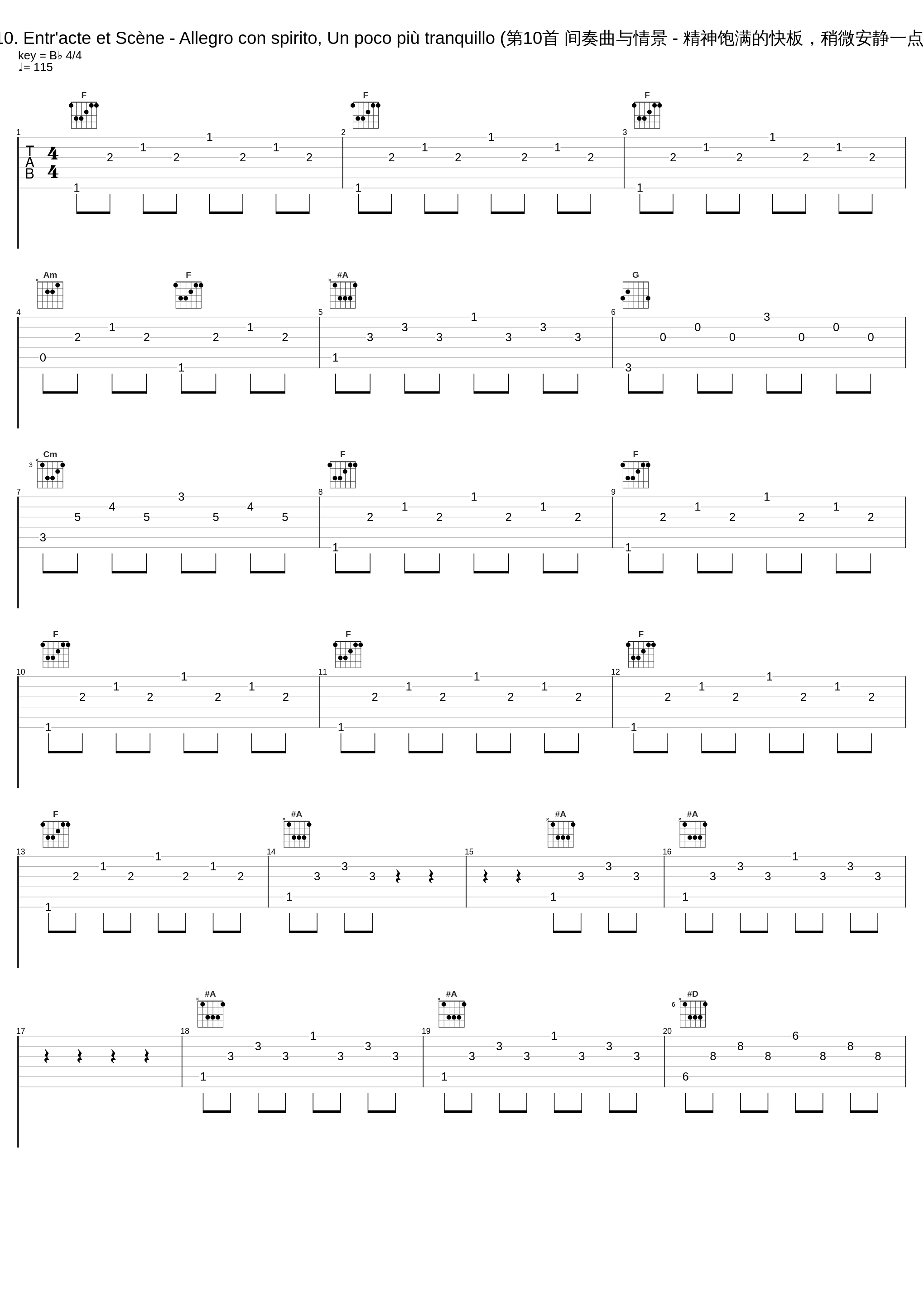 10. Entr'acte et Scène - Allegro con spirito, Un poco più tranquillo (第10首 间奏曲与情景 - 精神饱满的快板，稍微安静一点)_London Symphony Orchestra_1