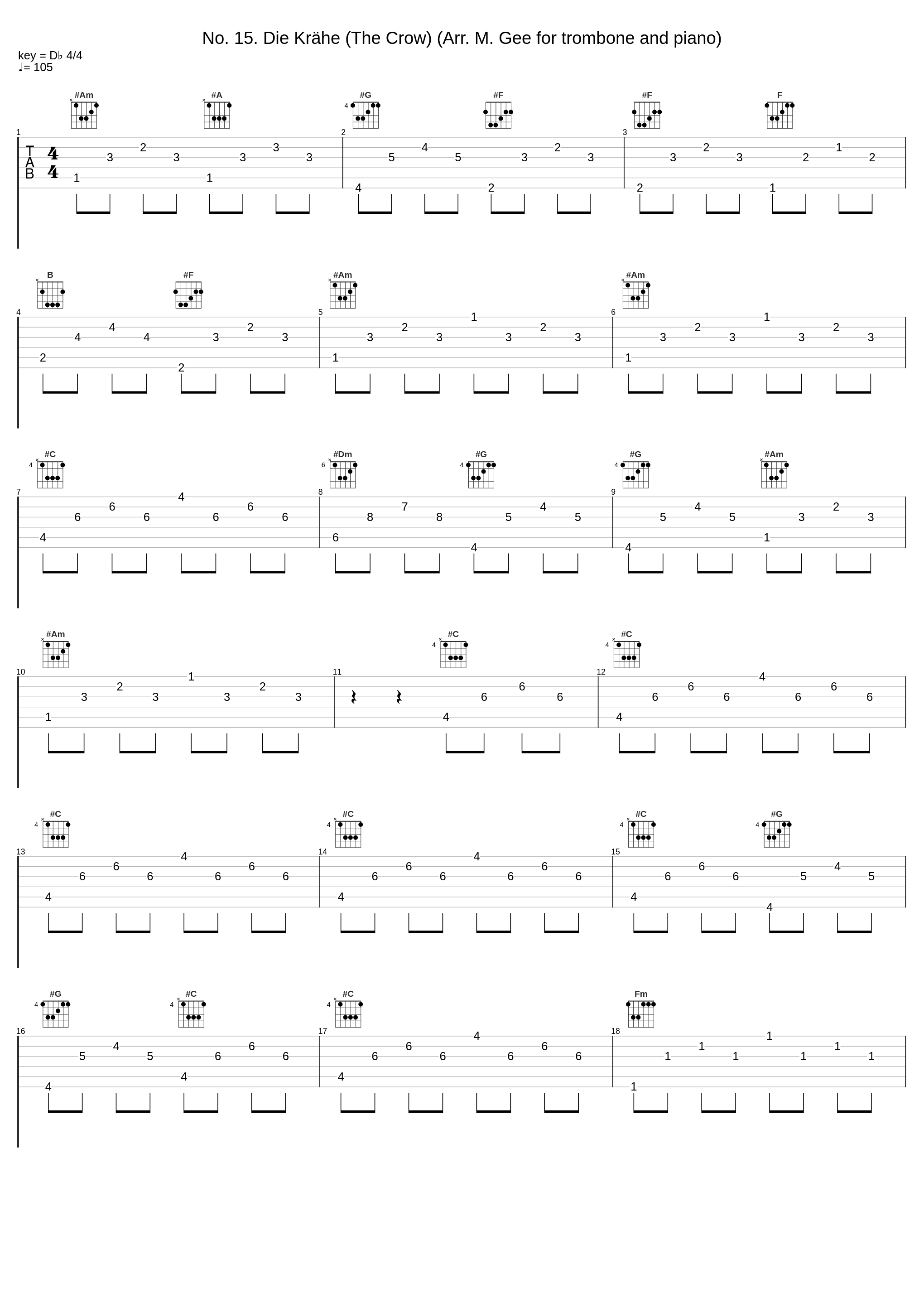 No. 15. Die Krähe (The Crow) (Arr. M. Gee for trombone and piano)_Matthew Gee_1