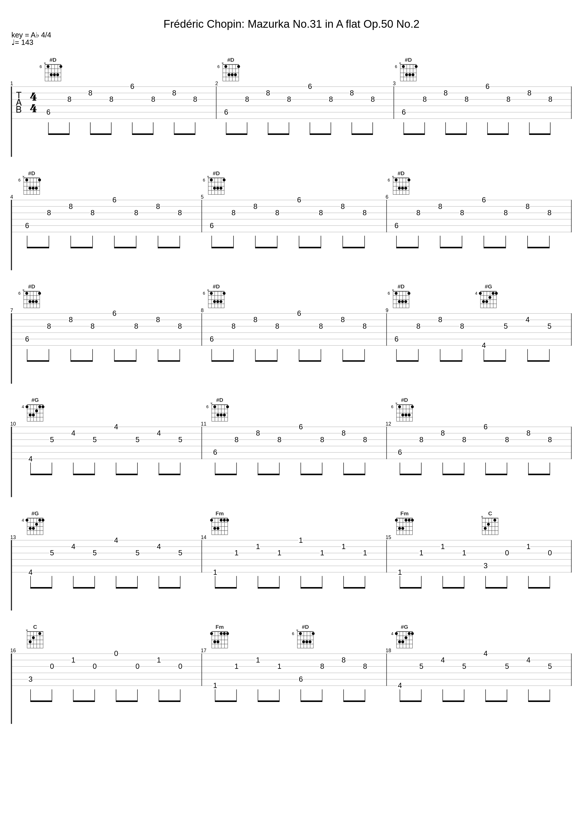 Frédéric Chopin: Mazurka No.31 in A flat Op.50 No.2_Frédéric Chopin_1