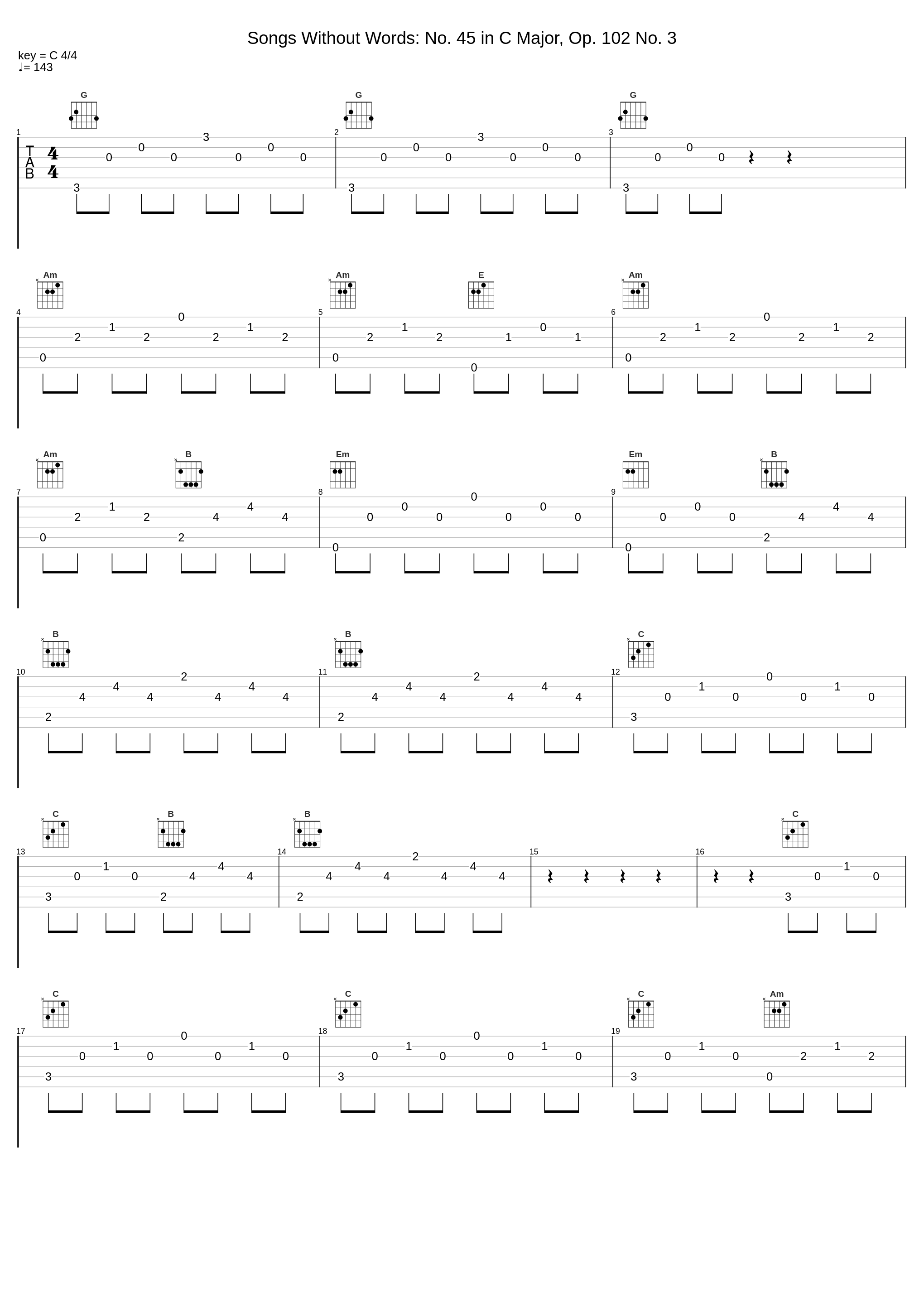 Songs Without Words: No. 45 in C Major, Op. 102 No. 3_Walter Geiseking_1