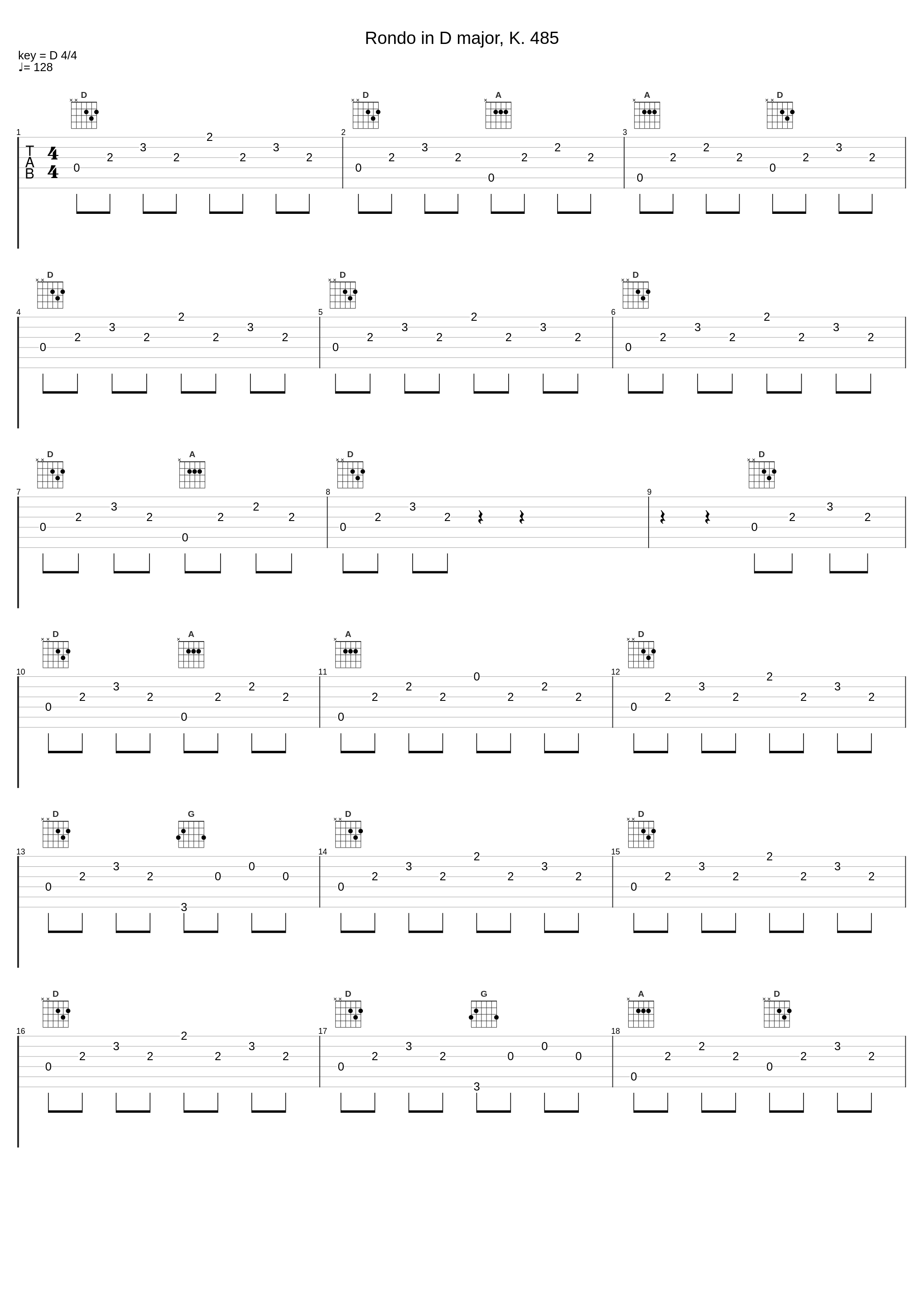 Rondo in D major, K. 485_Wolfgang Amadeus Mozart_1
