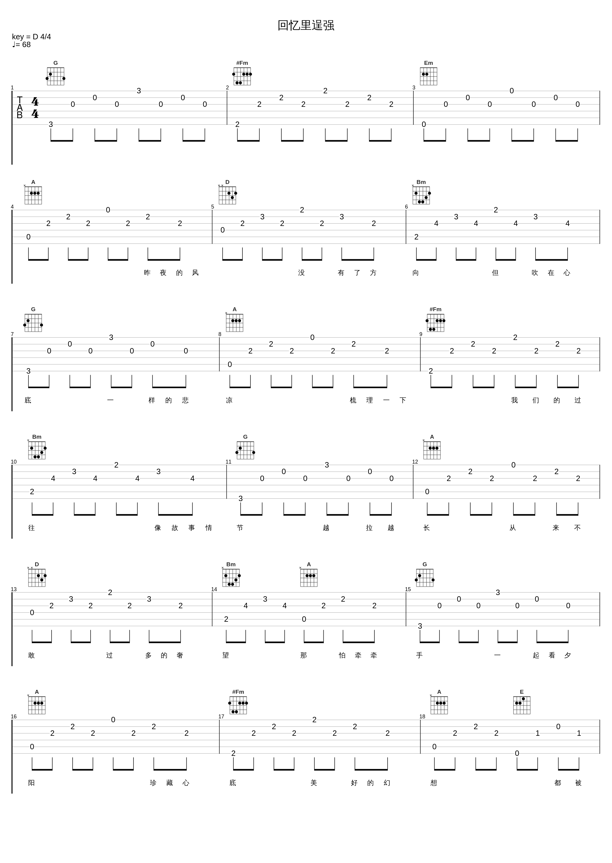 回忆里逞强_吉他的天空_1