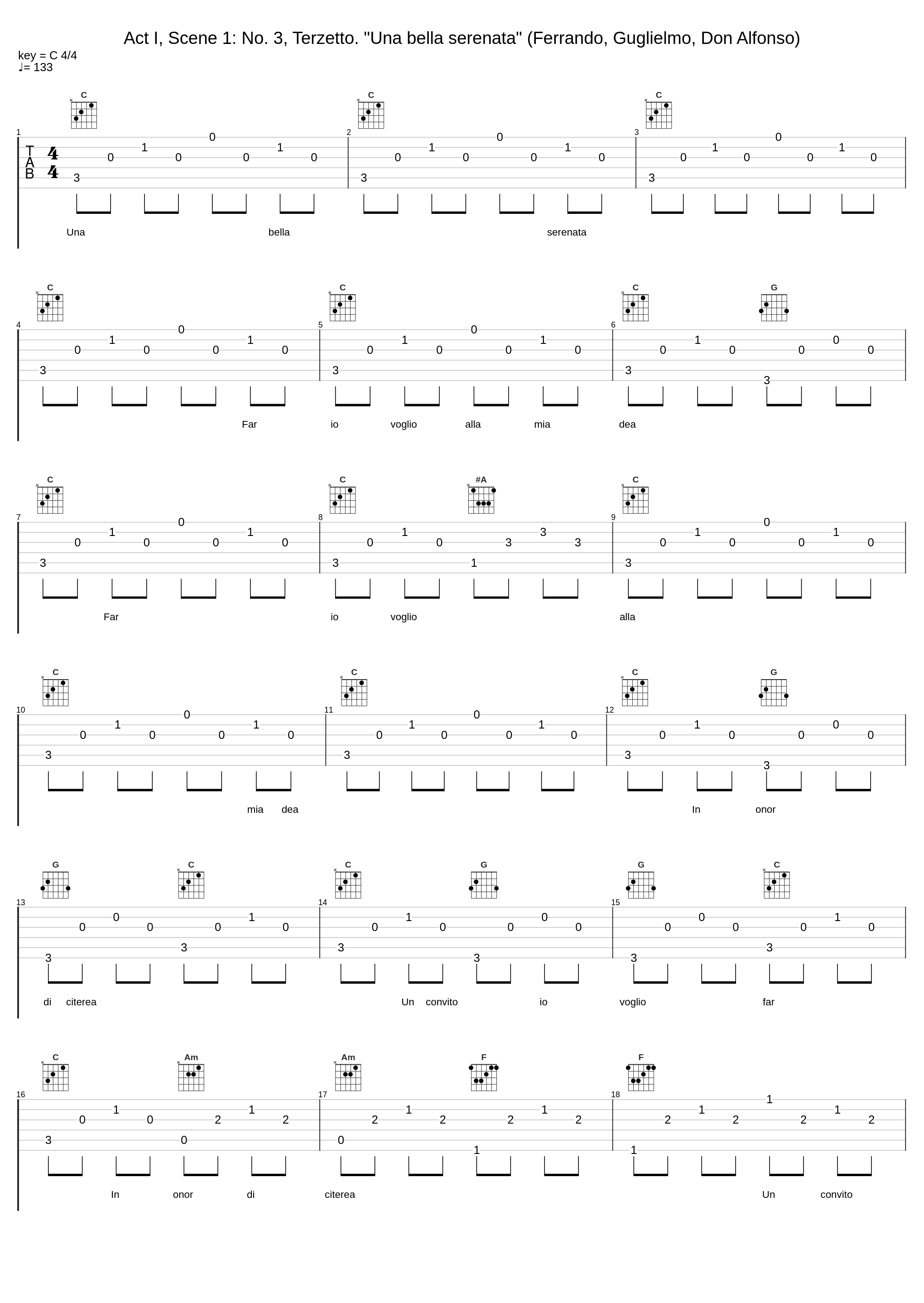 Act I, Scene 1: No. 3, Terzetto. "Una bella serenata" (Ferrando, Guglielmo, Don Alfonso)_Erich Leinsdorf,Wolfgang Amadeus Mozart_1