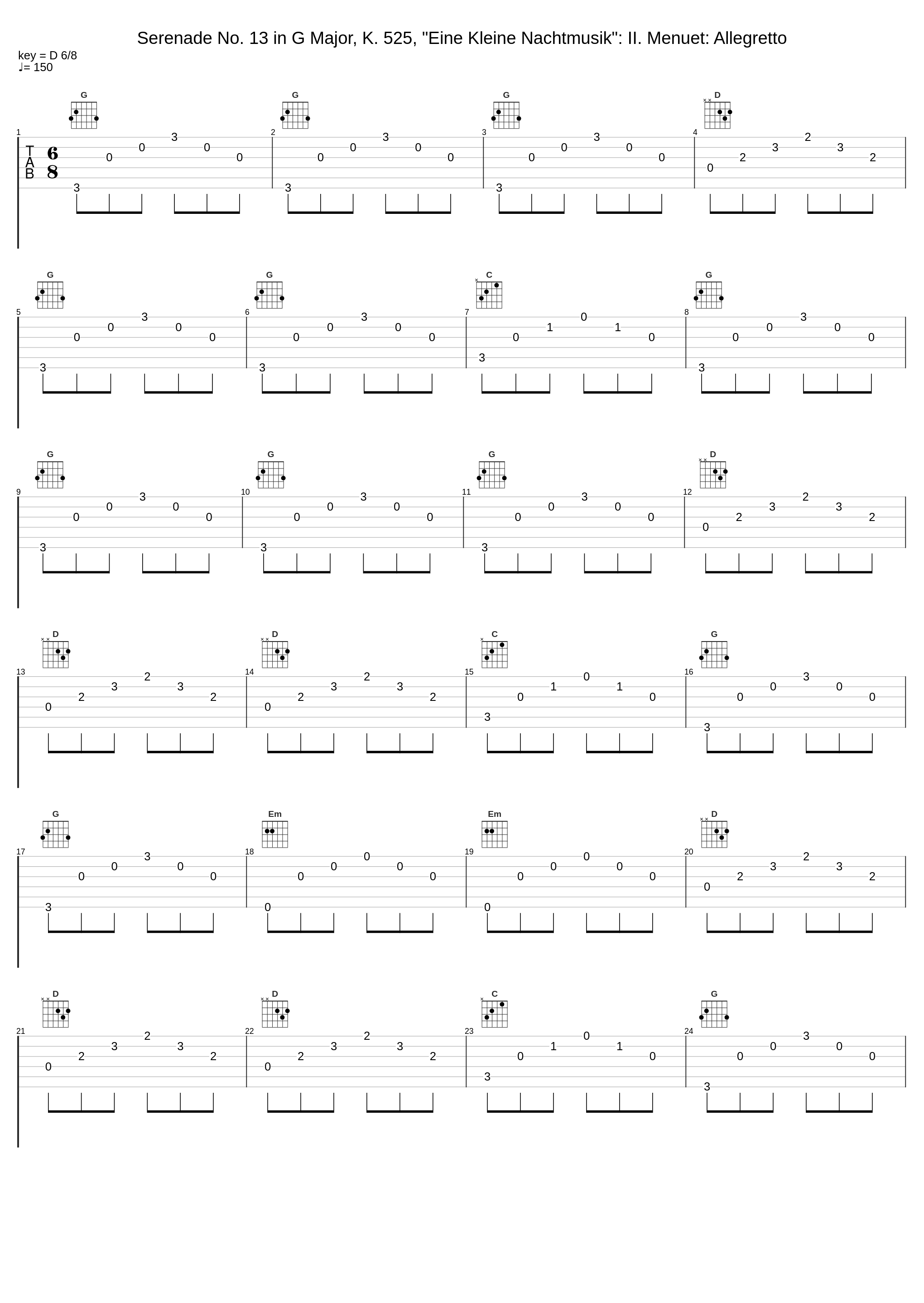 Serenade No. 13 in G Major, K. 525, "Eine Kleine Nachtmusik": II. Menuet: Allegretto_The Kiboomers,Wolfgang Amadeus Mozart_1