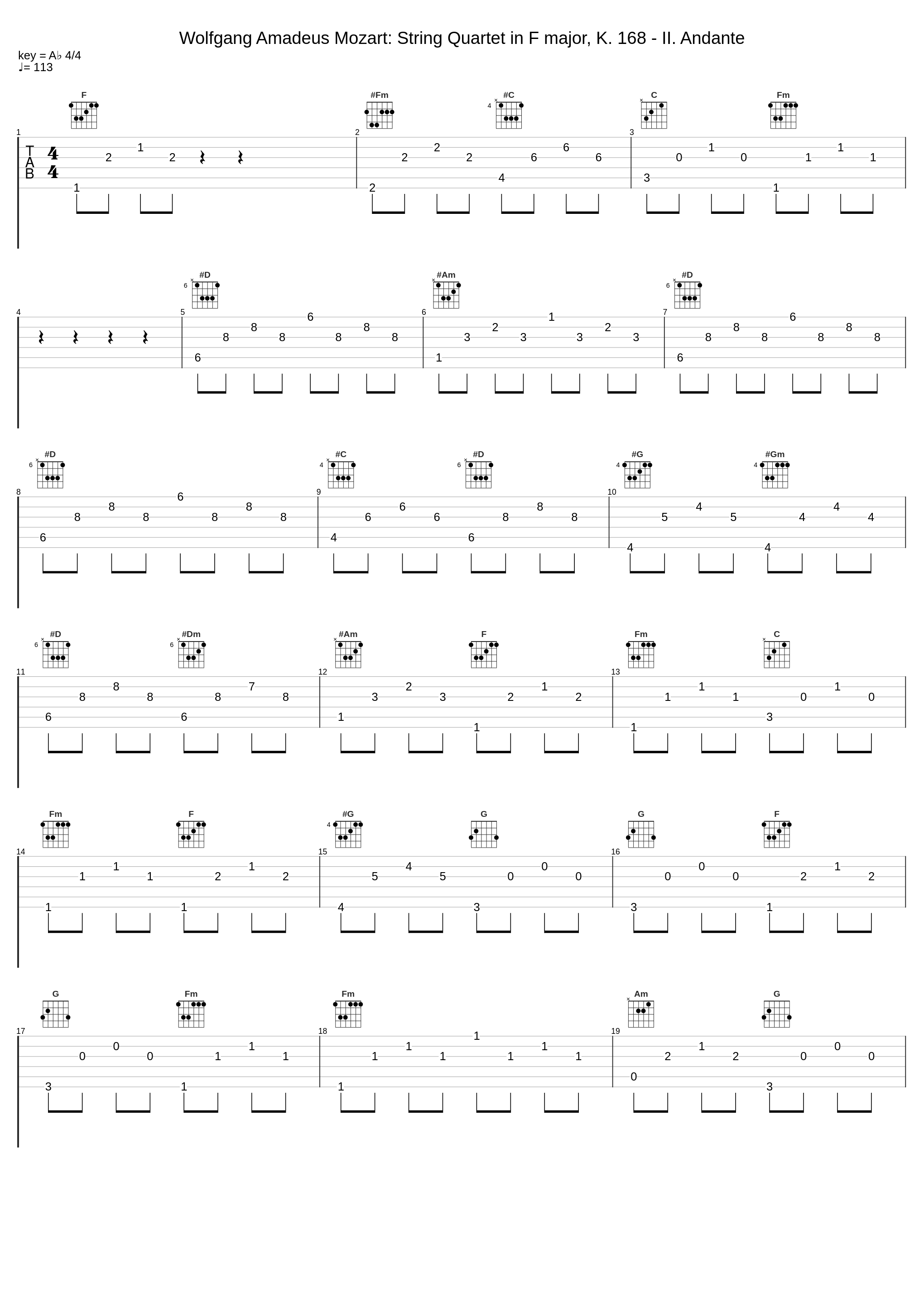 Wolfgang Amadeus Mozart: String Quartet in F major, K. 168 - II. Andante_Wolfgang Amadeus Mozart_1