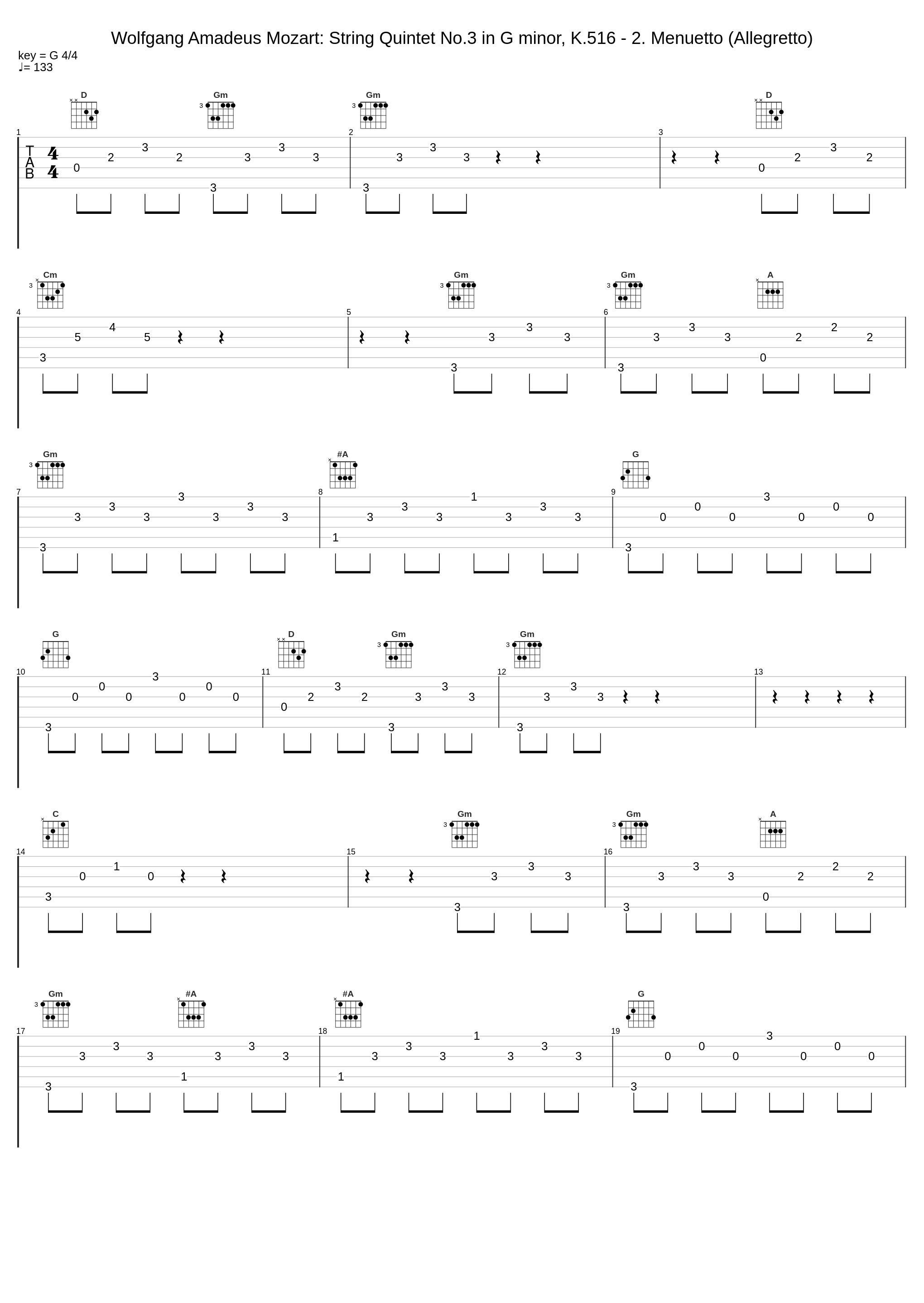 Wolfgang Amadeus Mozart: String Quintet No.3 in G minor, K.516 - 2. Menuetto (Allegretto)_Wolfgang Amadeus Mozart_1