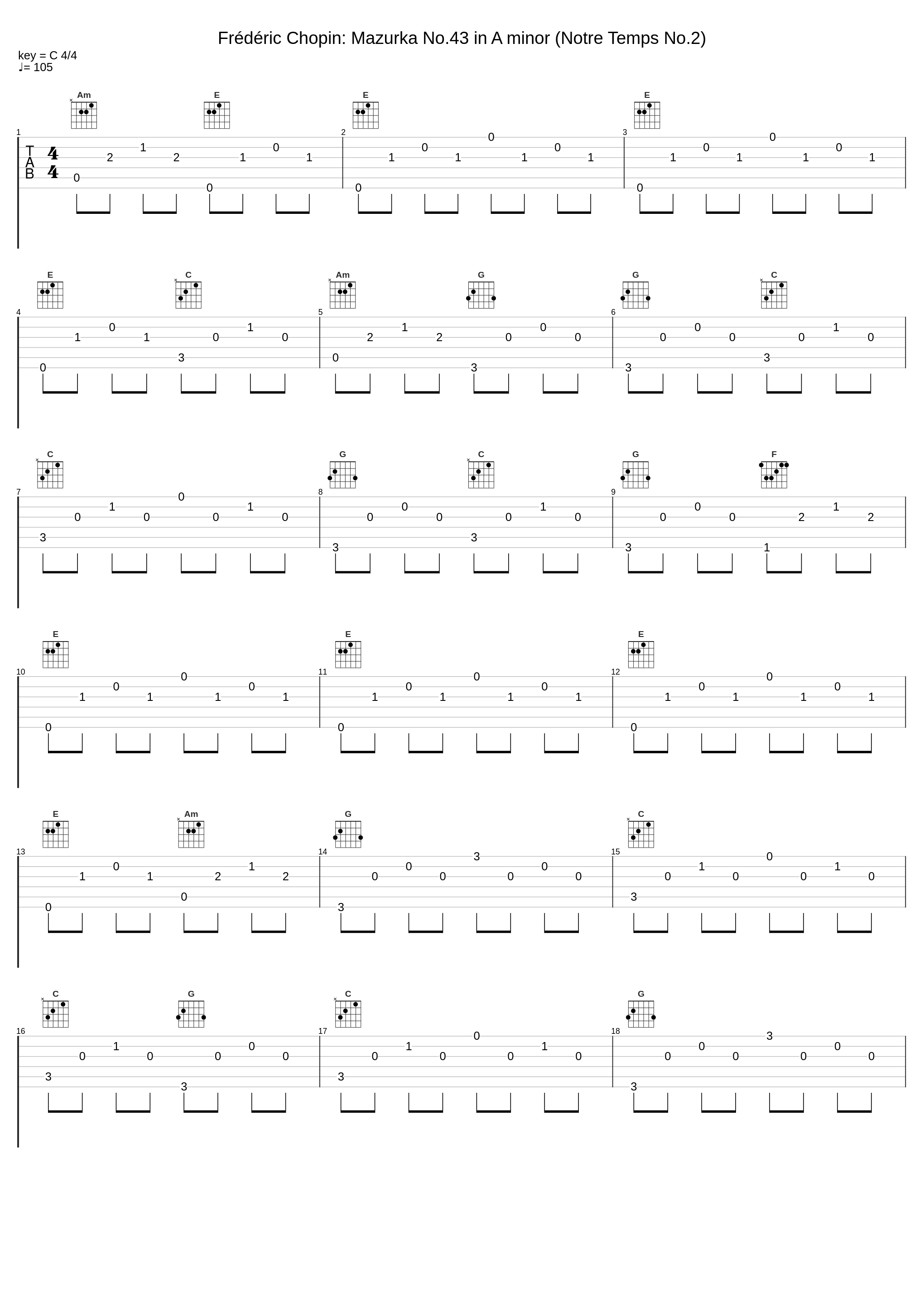 Frédéric Chopin: Mazurka No.43 in A minor (Notre Temps No.2)_Frédéric Chopin_1