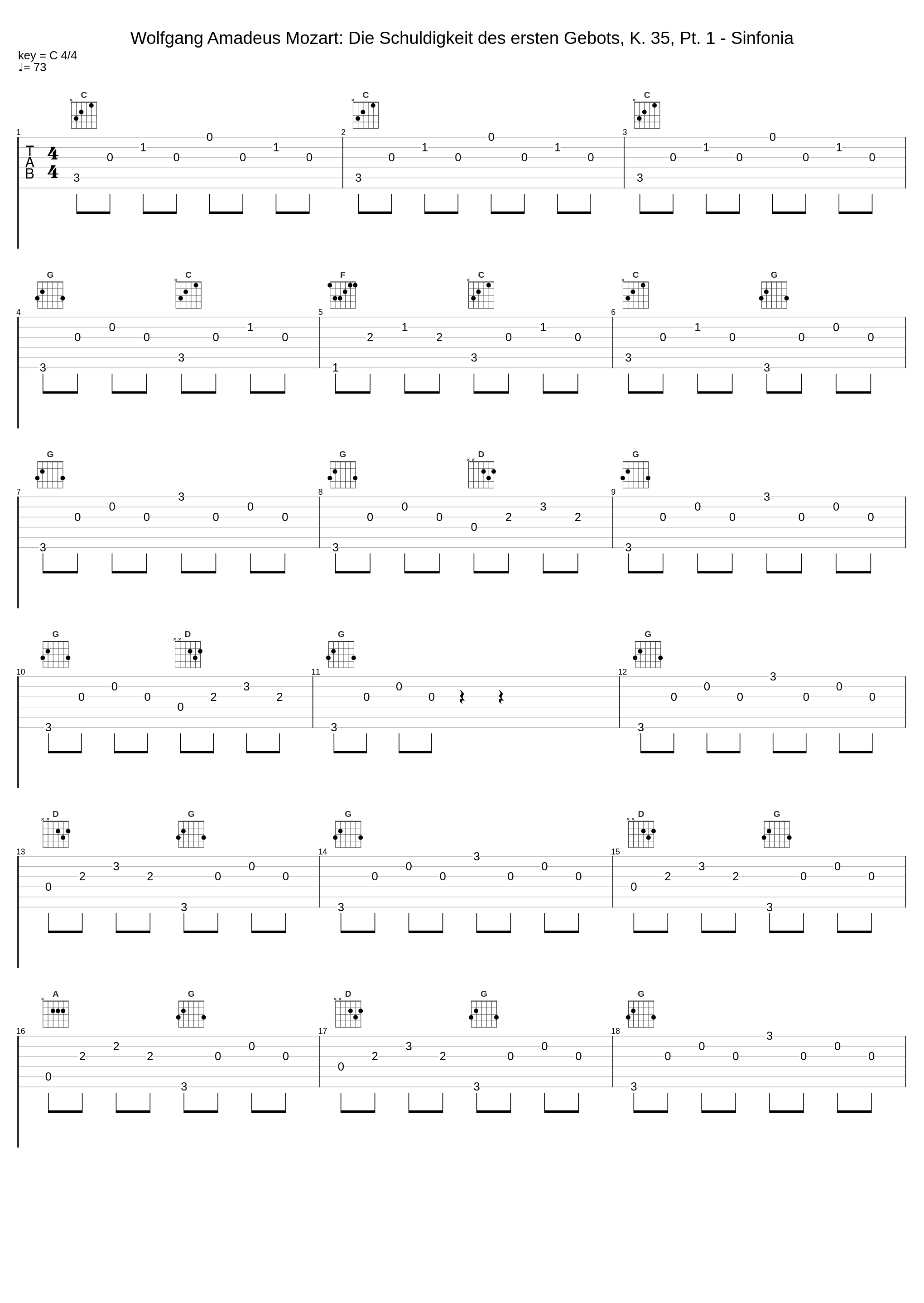 Wolfgang Amadeus Mozart: Die Schuldigkeit des ersten Gebots, K. 35, Pt. 1 - Sinfonia_Wolfgang Amadeus Mozart_1