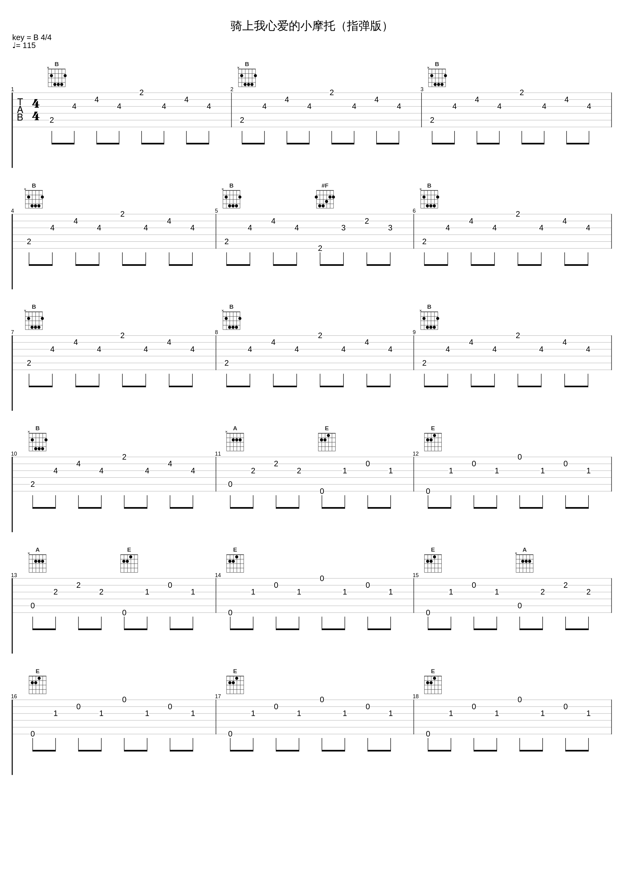 骑上我心爱的小摩托（指弹版）_汤文杰_1