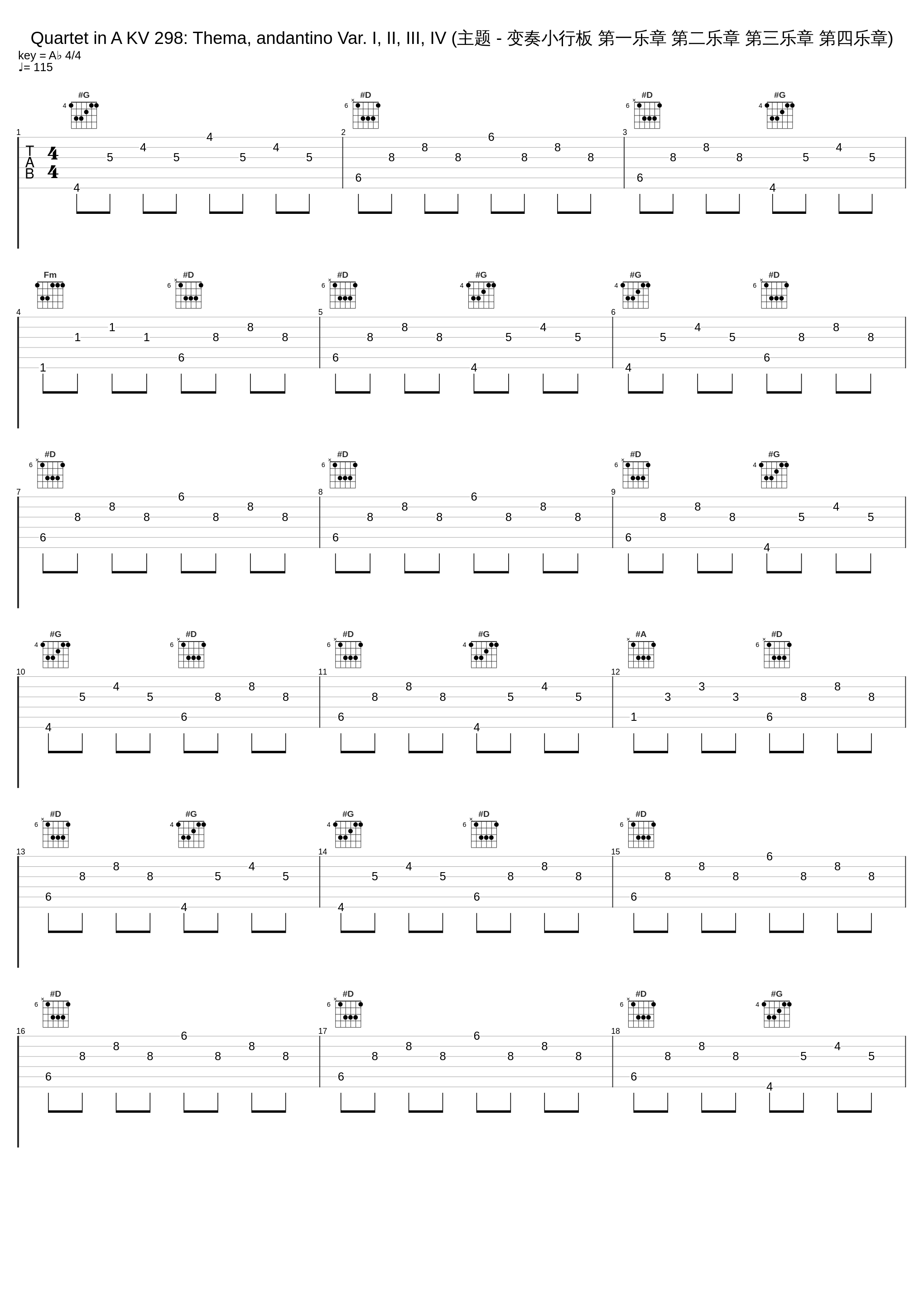 Quartet in A KV 298: Thema, andantino Var. I, II, III, IV (主题 - 变奏小行板 第一乐章 第二乐章 第三乐章 第四乐章)_Schönbrunn Ensemble Amsterdam,Wolfgang Amadeus Mozart_1