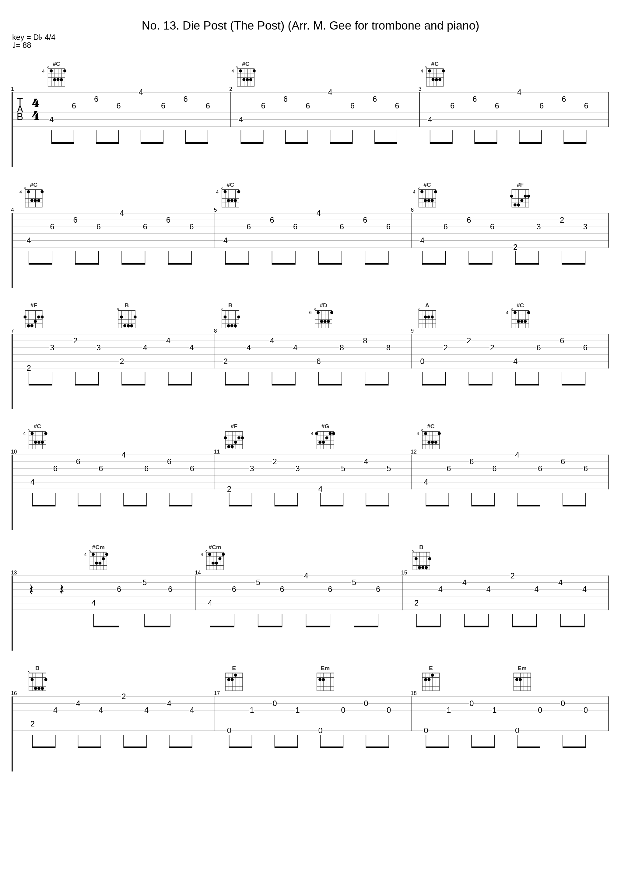 No. 13. Die Post (The Post) (Arr. M. Gee for trombone and piano)_Matthew Gee_1