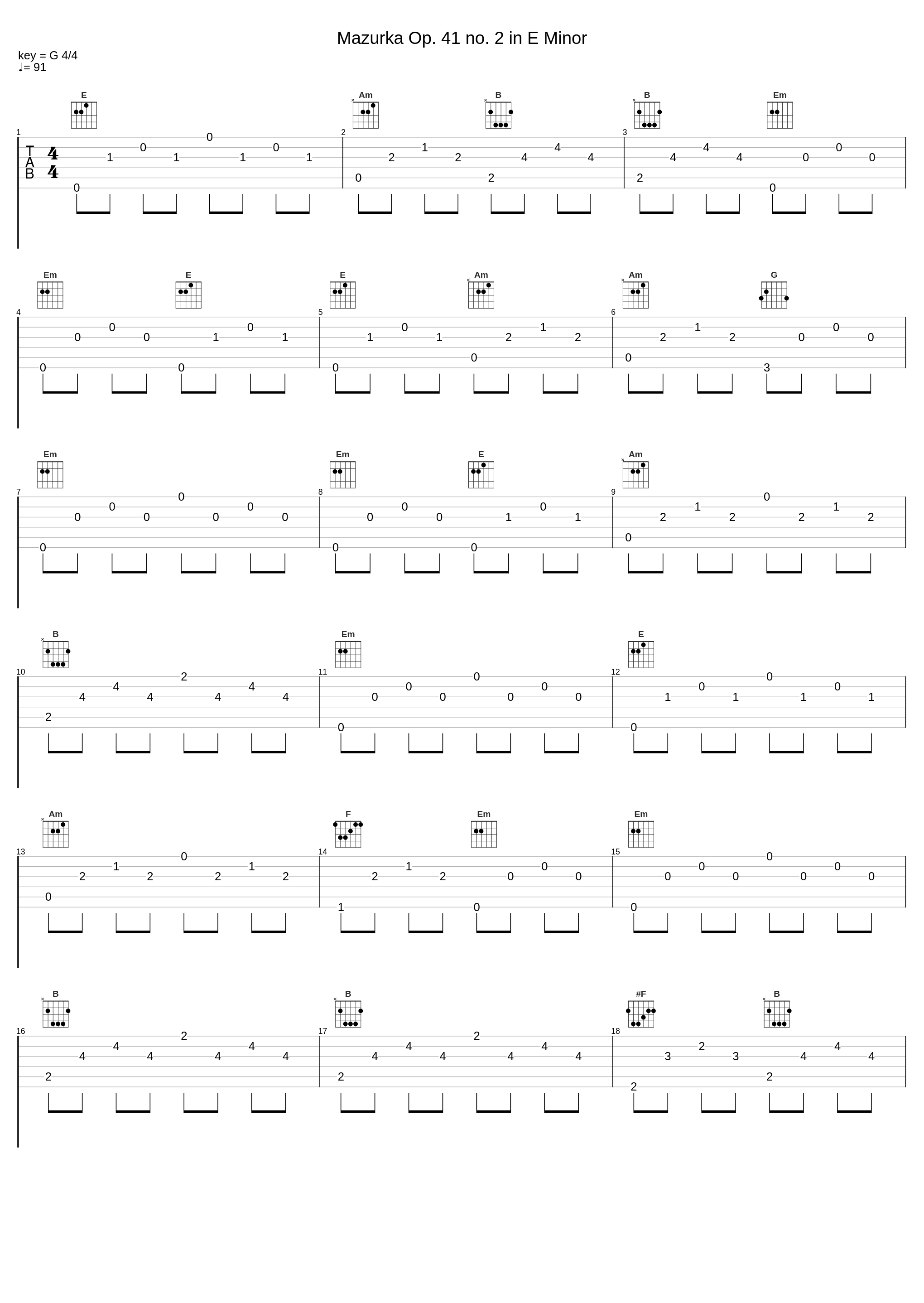 Mazurka Op. 41 no. 2 in E Minor_Frédéric Chopin_1