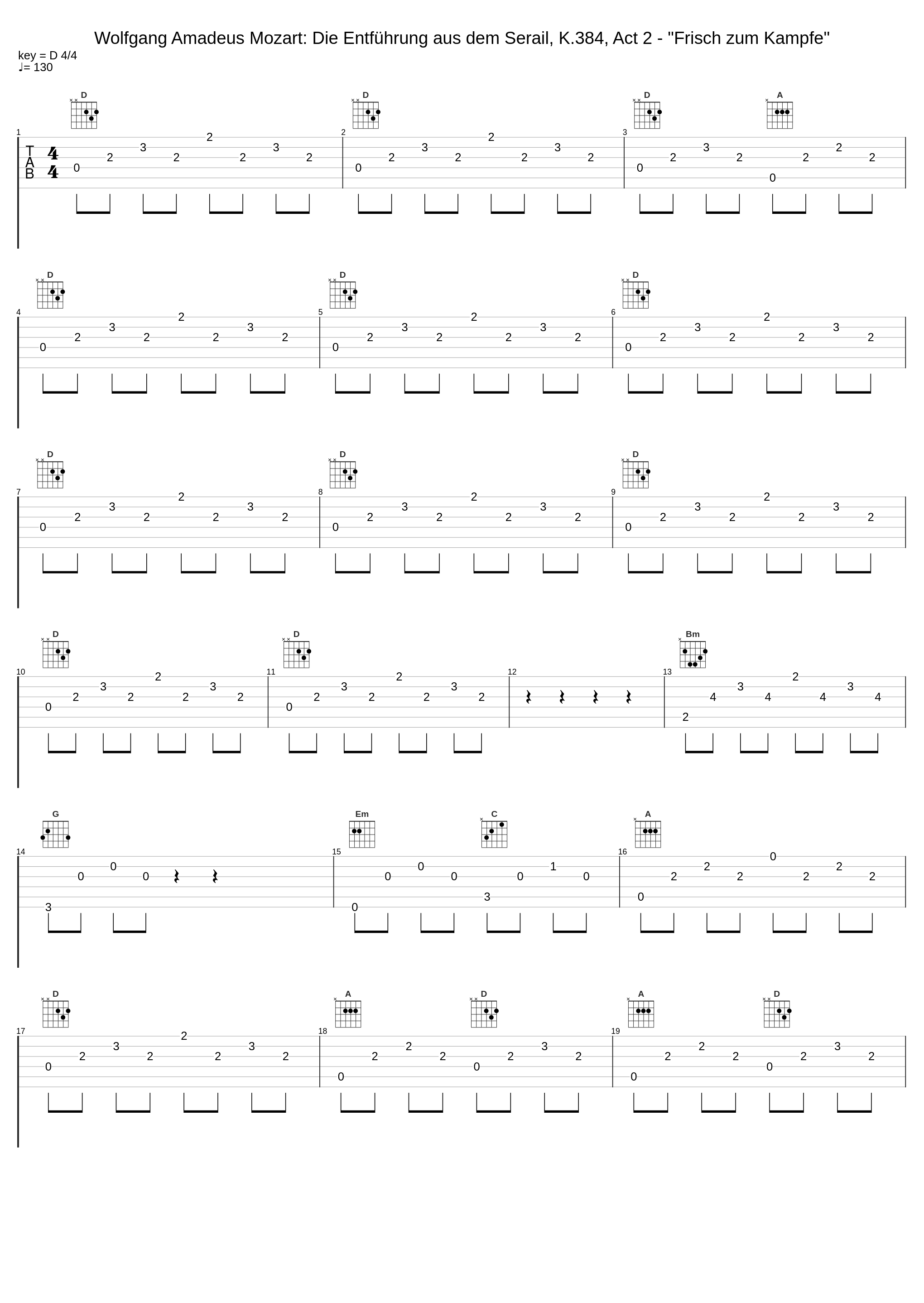 Wolfgang Amadeus Mozart: Die Entführung aus dem Serail, K.384, Act 2 - "Frisch zum Kampfe"_Wolfgang Amadeus Mozart_1