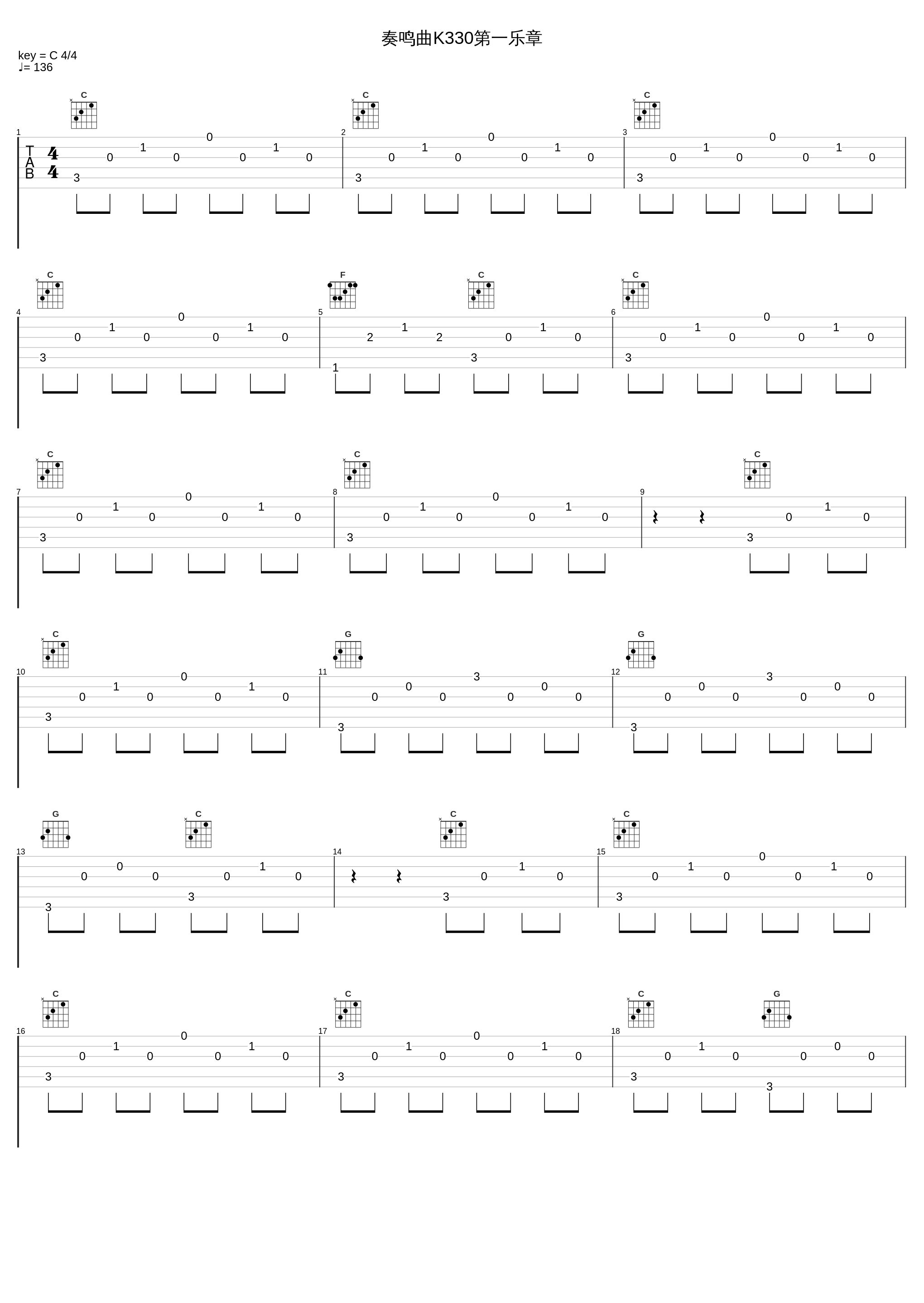 奏鸣曲K330第一乐章_Wolfgang Amadeus Mozart_1