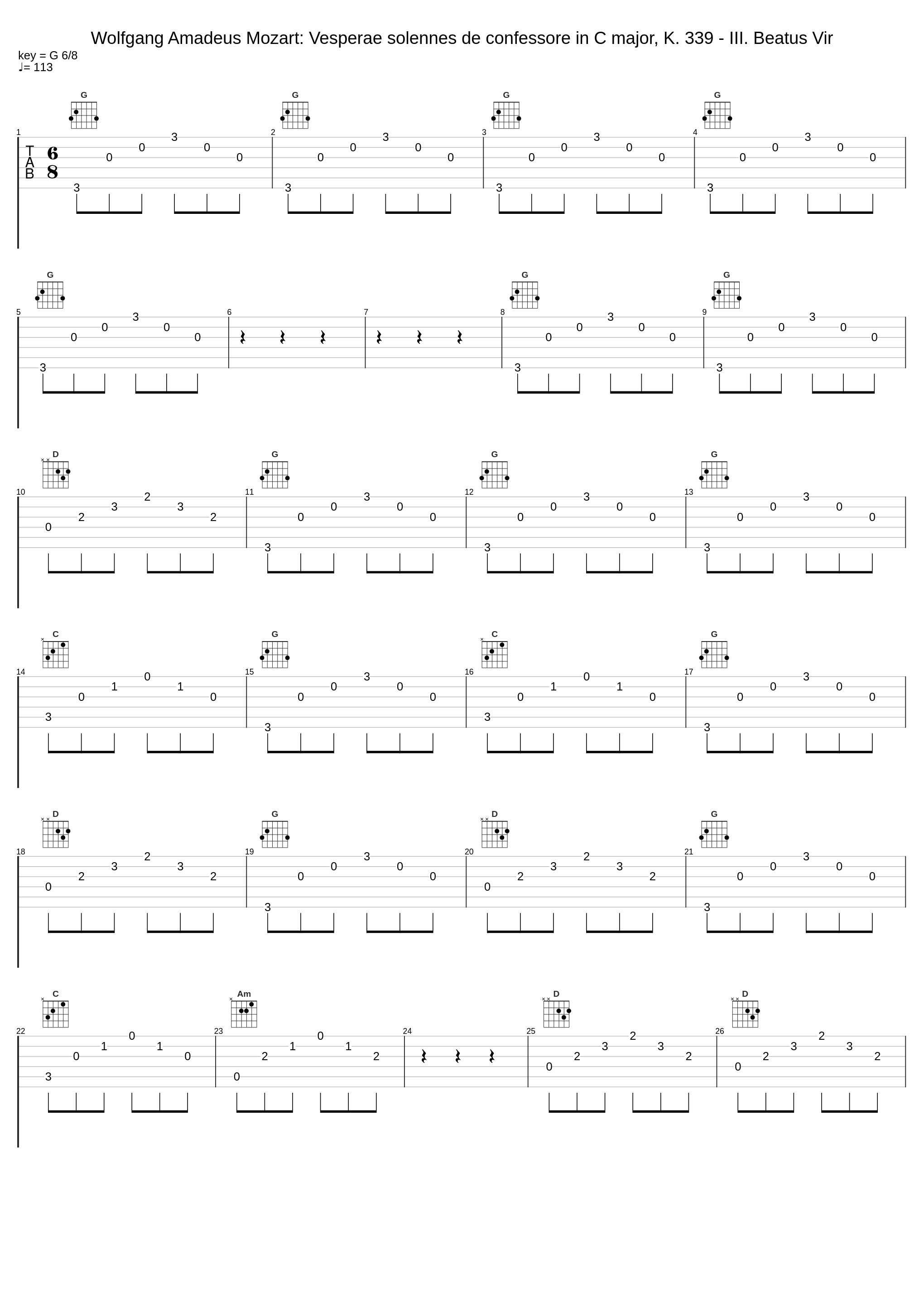 Wolfgang Amadeus Mozart: Vesperae solennes de confessore in C major, K. 339 - III. Beatus Vir_Wolfgang Amadeus Mozart_1