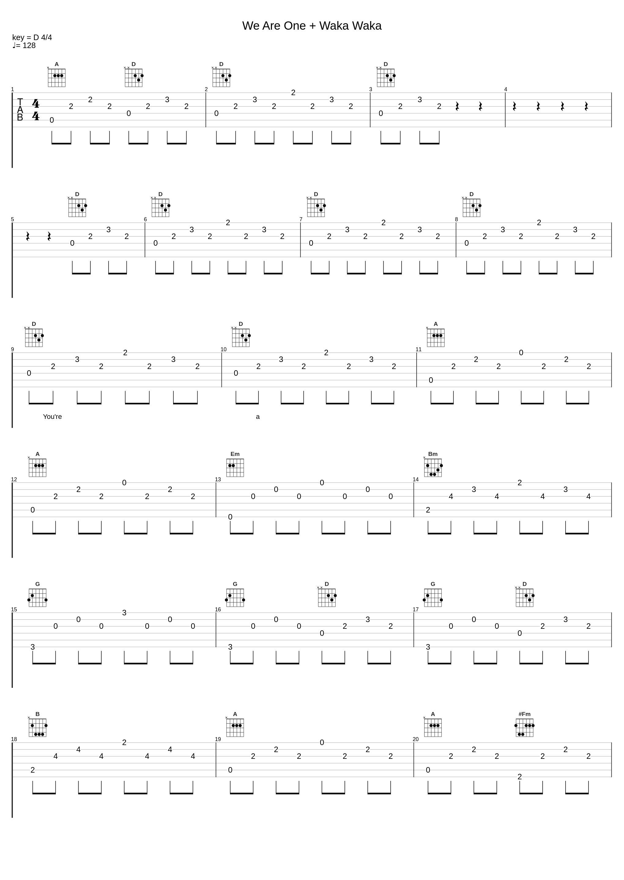 We Are One + Waka Waka_萧敬腾,陶喆,黄绮珊,孙楠_1