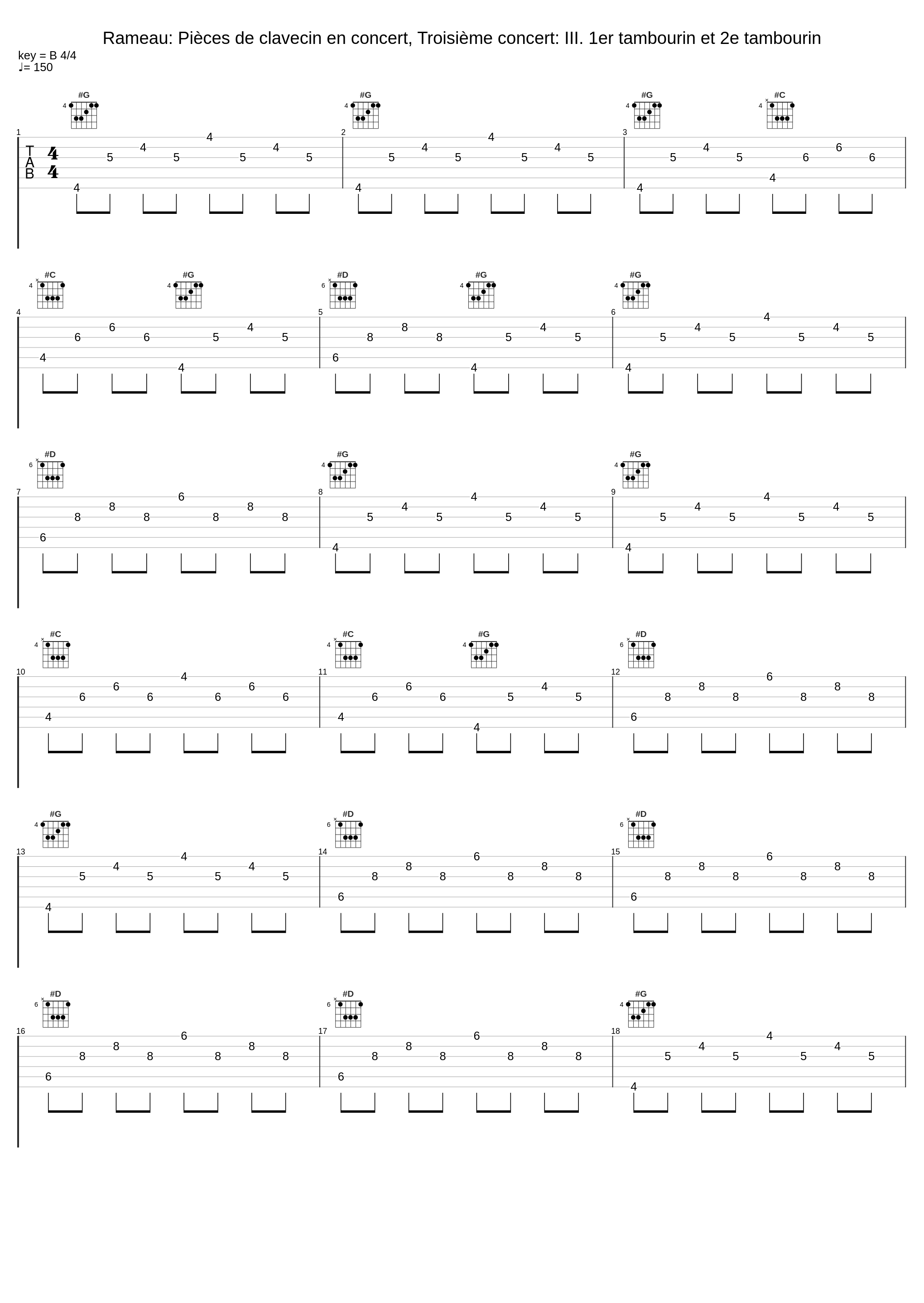 Rameau: Pièces de clavecin en concert, Troisième concert: III. 1er tambourin et 2e tambourin_Ensemble Masques,Olivier Fortin_1