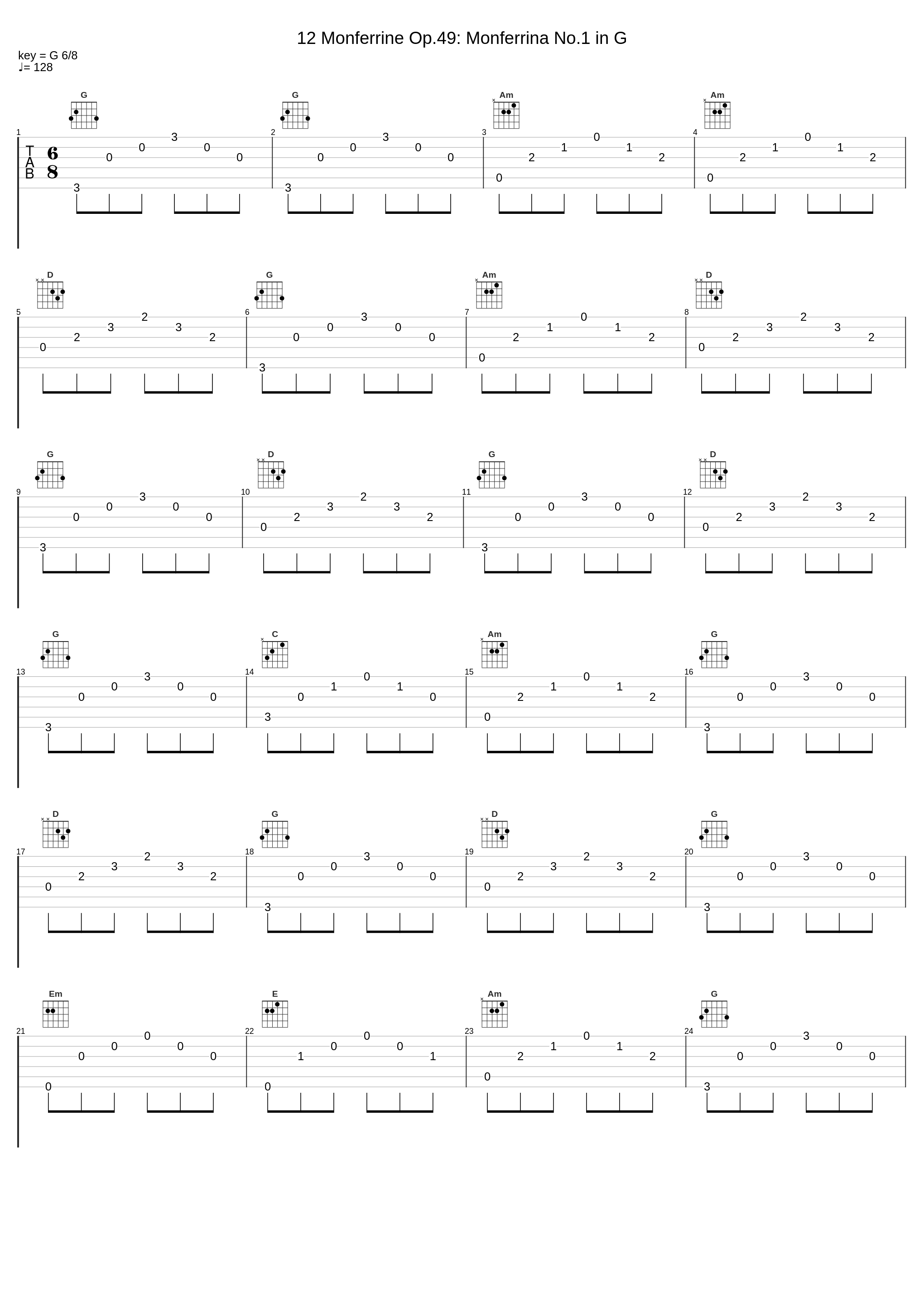 12 Monferrine Op.49: Monferrina No.1 in G_Pietro Spada,Muzio Clementi_1