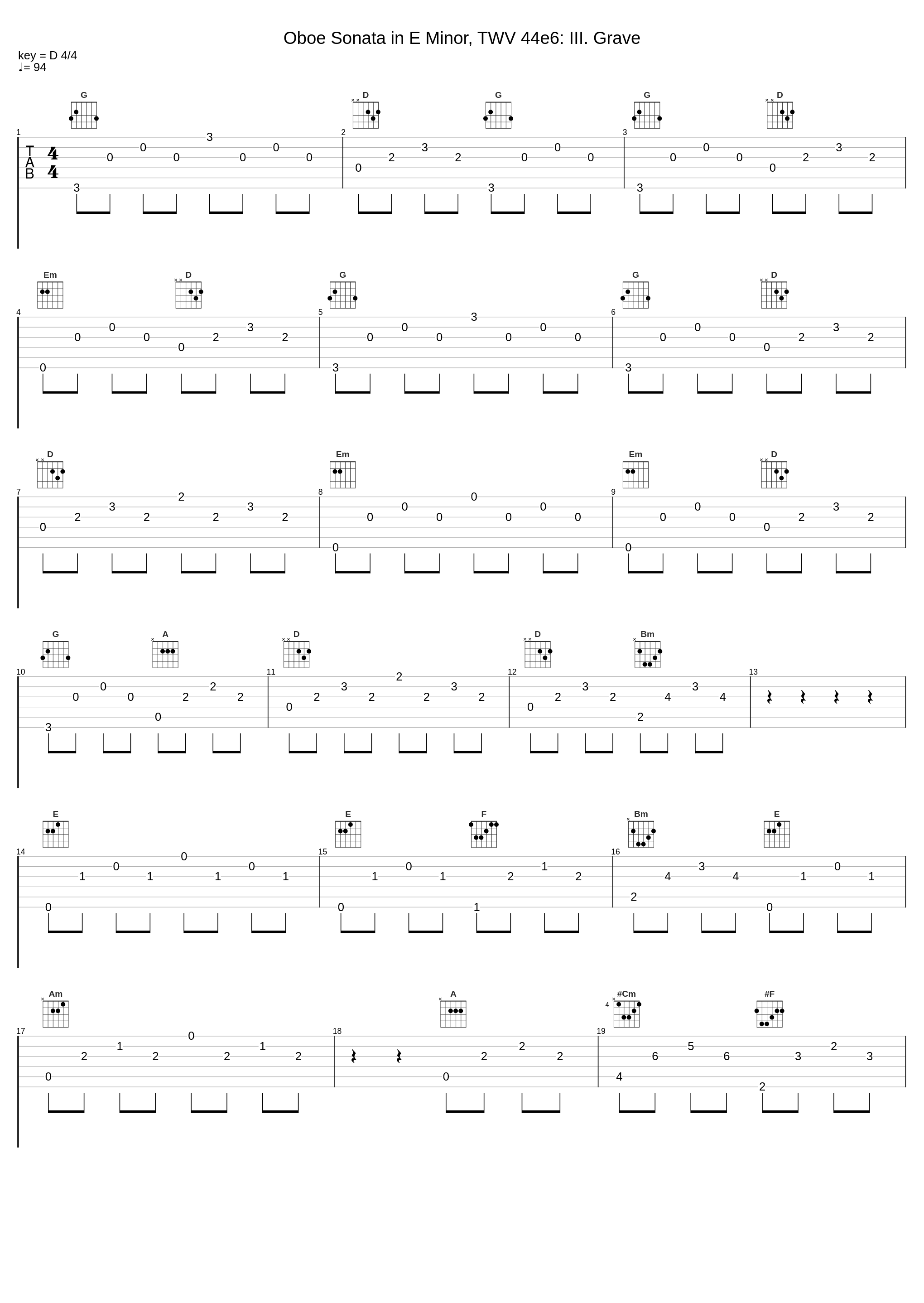 Oboe Sonata in E Minor, TWV 44e6: III. Grave_Sarah Francis_1