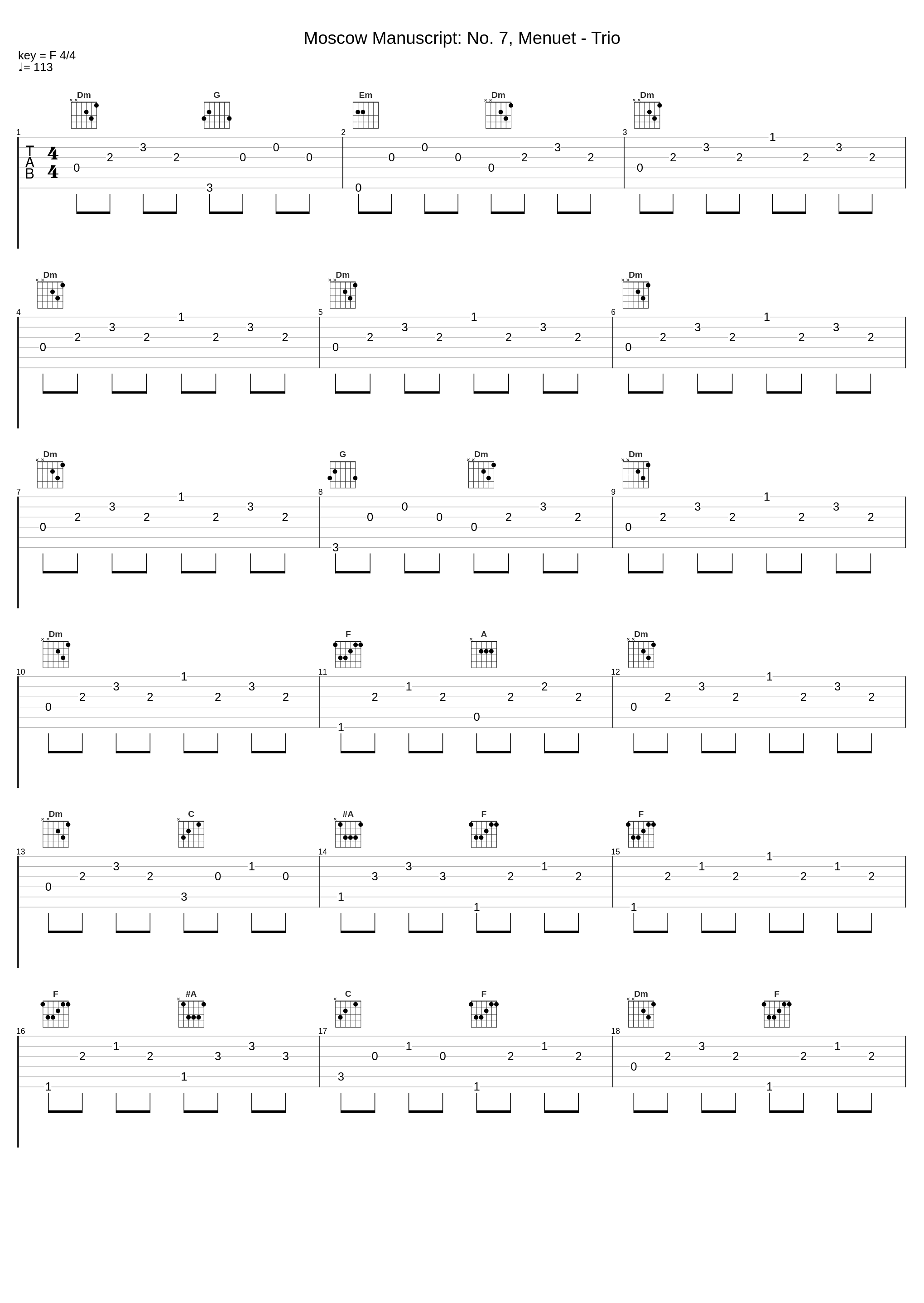 Moscow Manuscript: No. 7, Menuet - Trio_Alexander Suetin_1