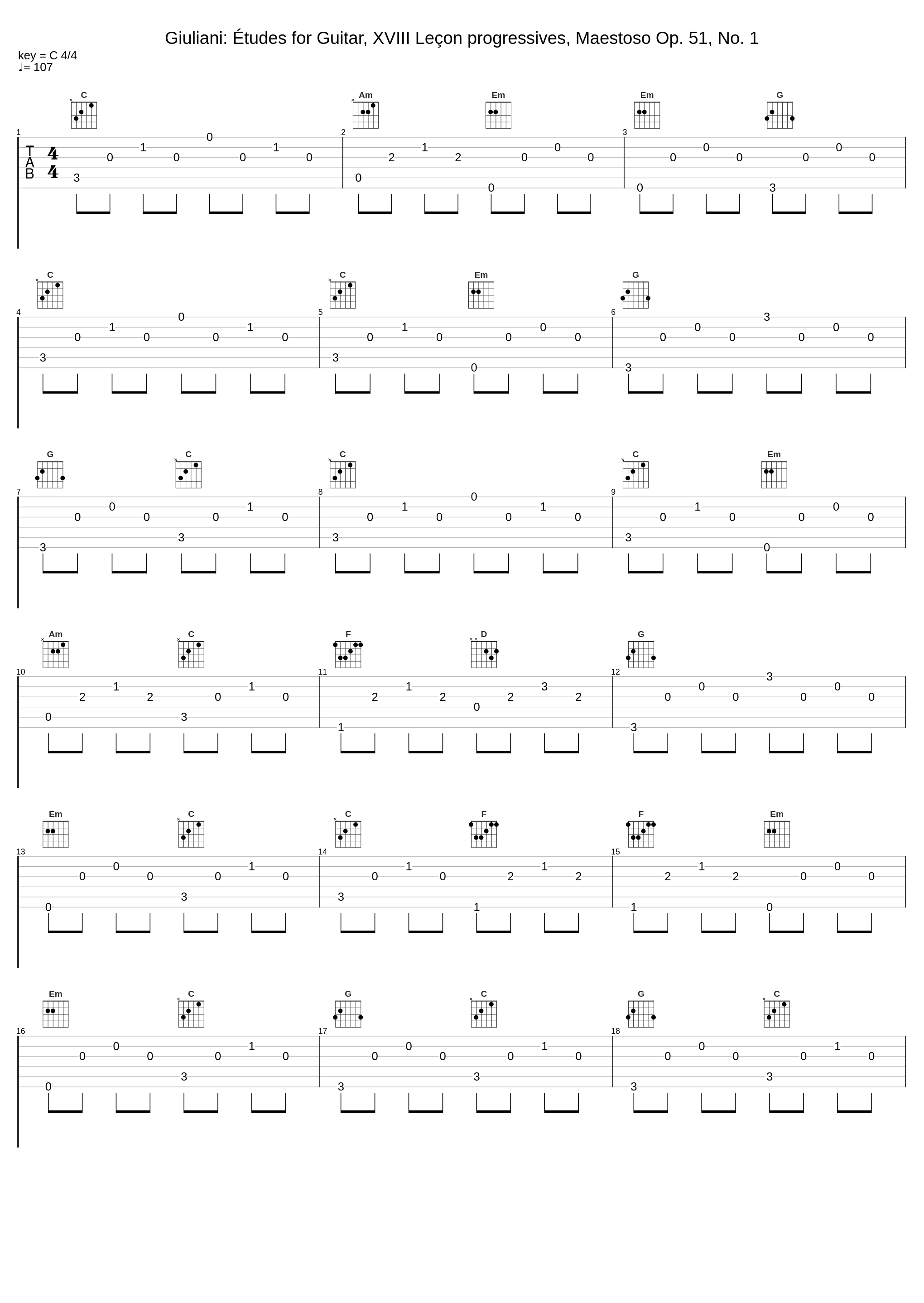 Giuliani: Études for Guitar, XVIII Leçon progressives, Maestoso Op. 51, No. 1_Elena Càsoli_1