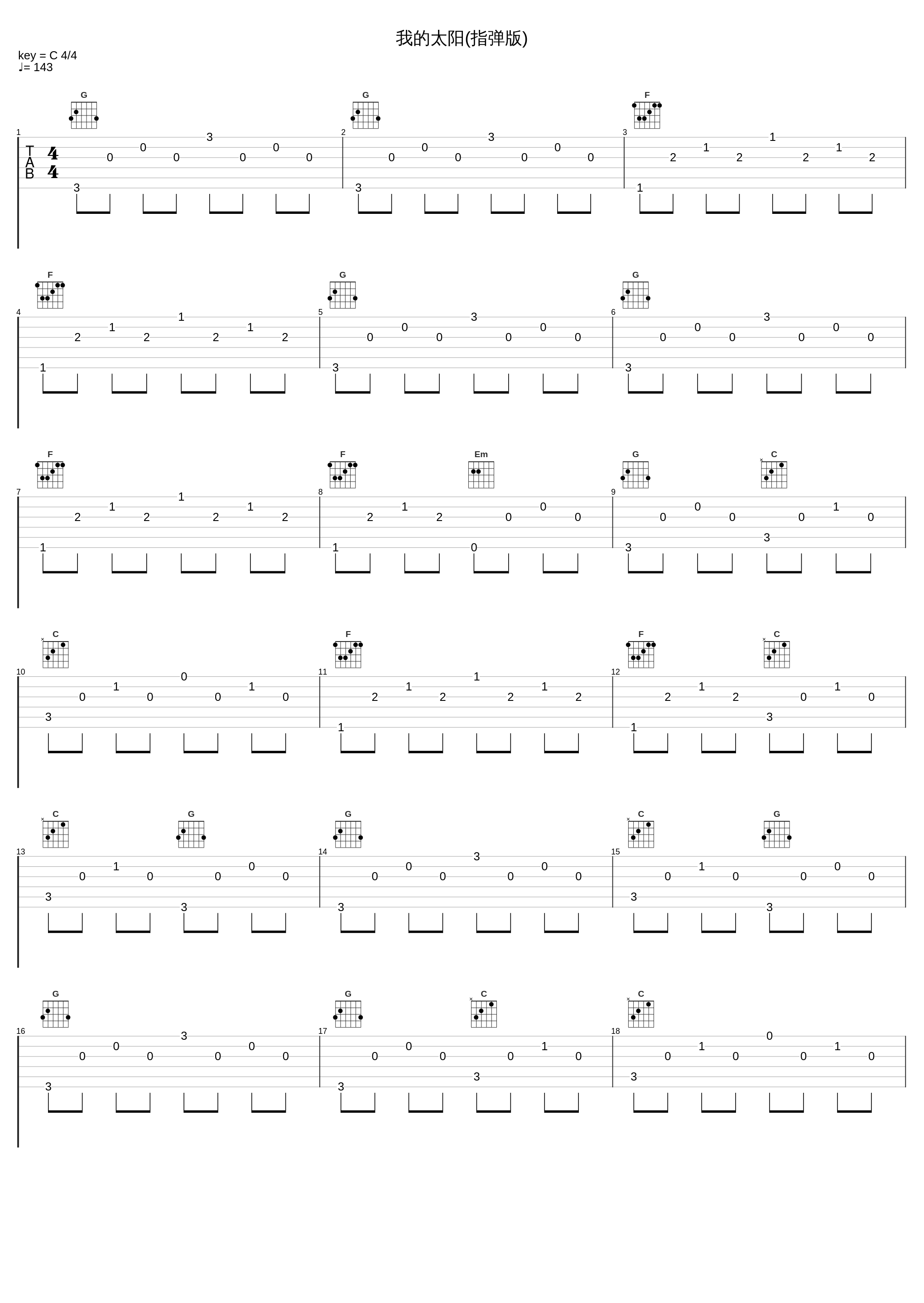 我的太阳(指弹版)_汤文杰_1