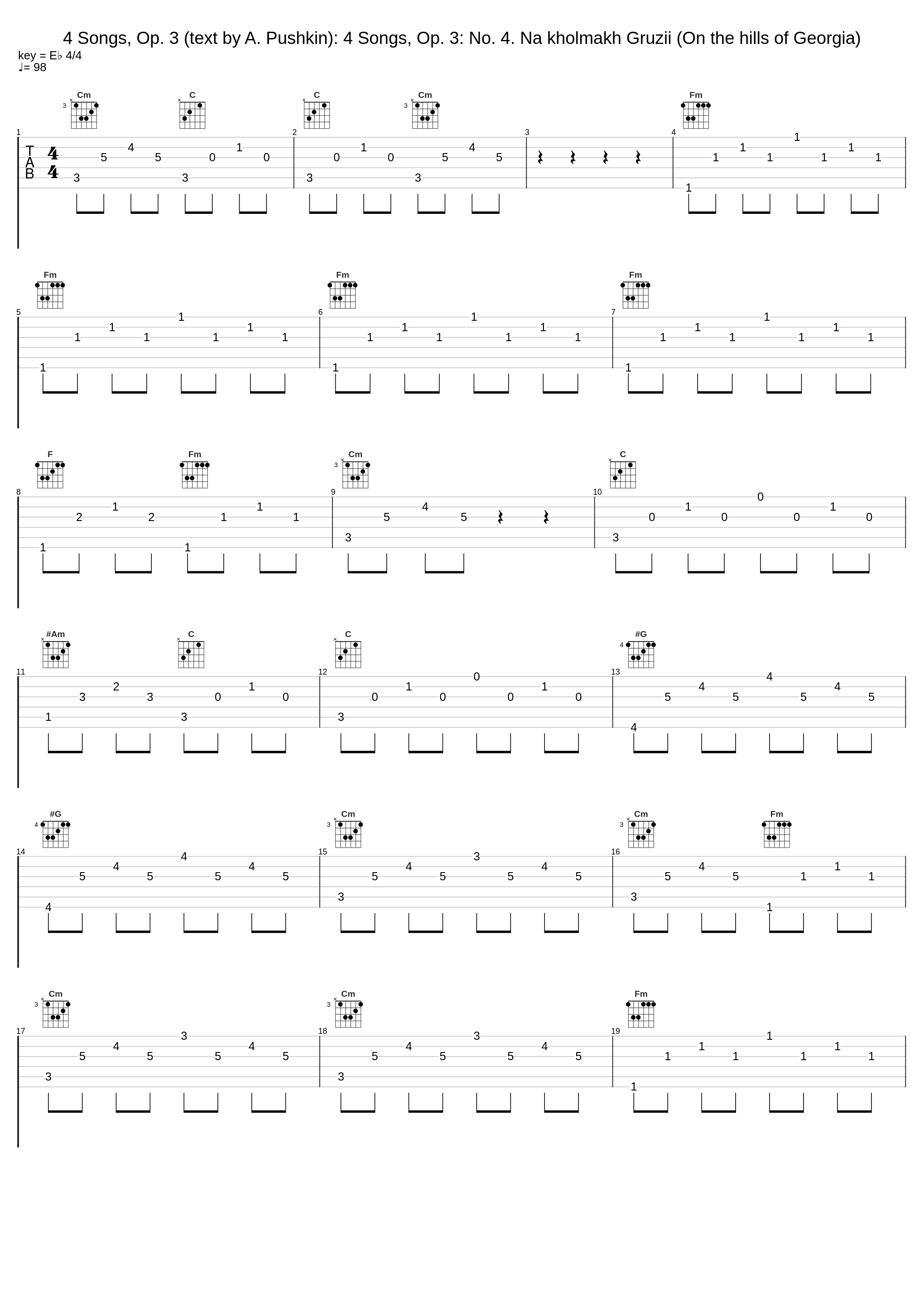 4 Songs, Op. 3 (text by A. Pushkin): 4 Songs, Op. 3: No. 4. Na kholmakh Gruzii (On the hills of Georgia)_Dmitri Hvorostovsky,Ivari Ilja_1